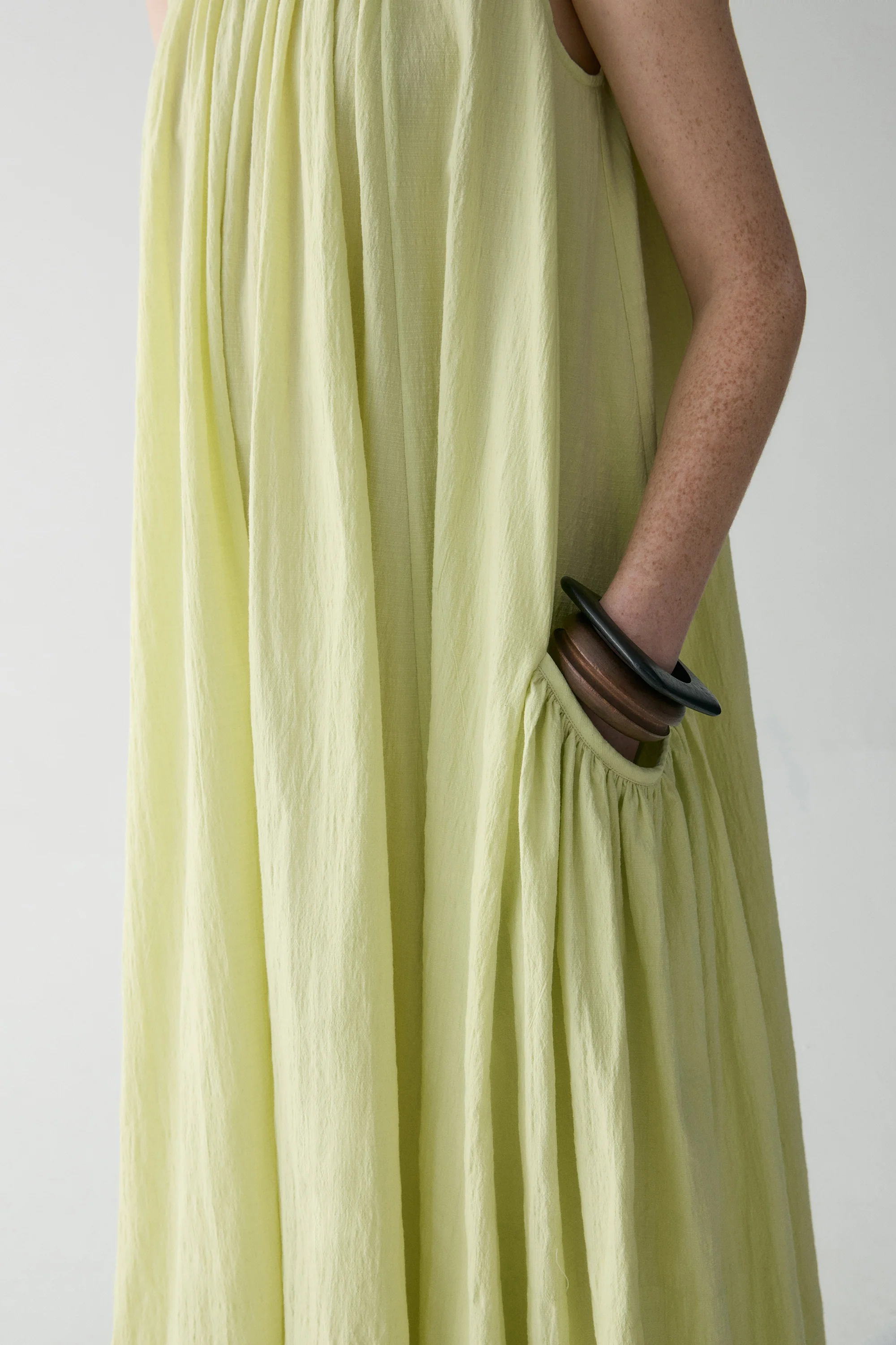 Pleated Cotton Dress - Image 10
