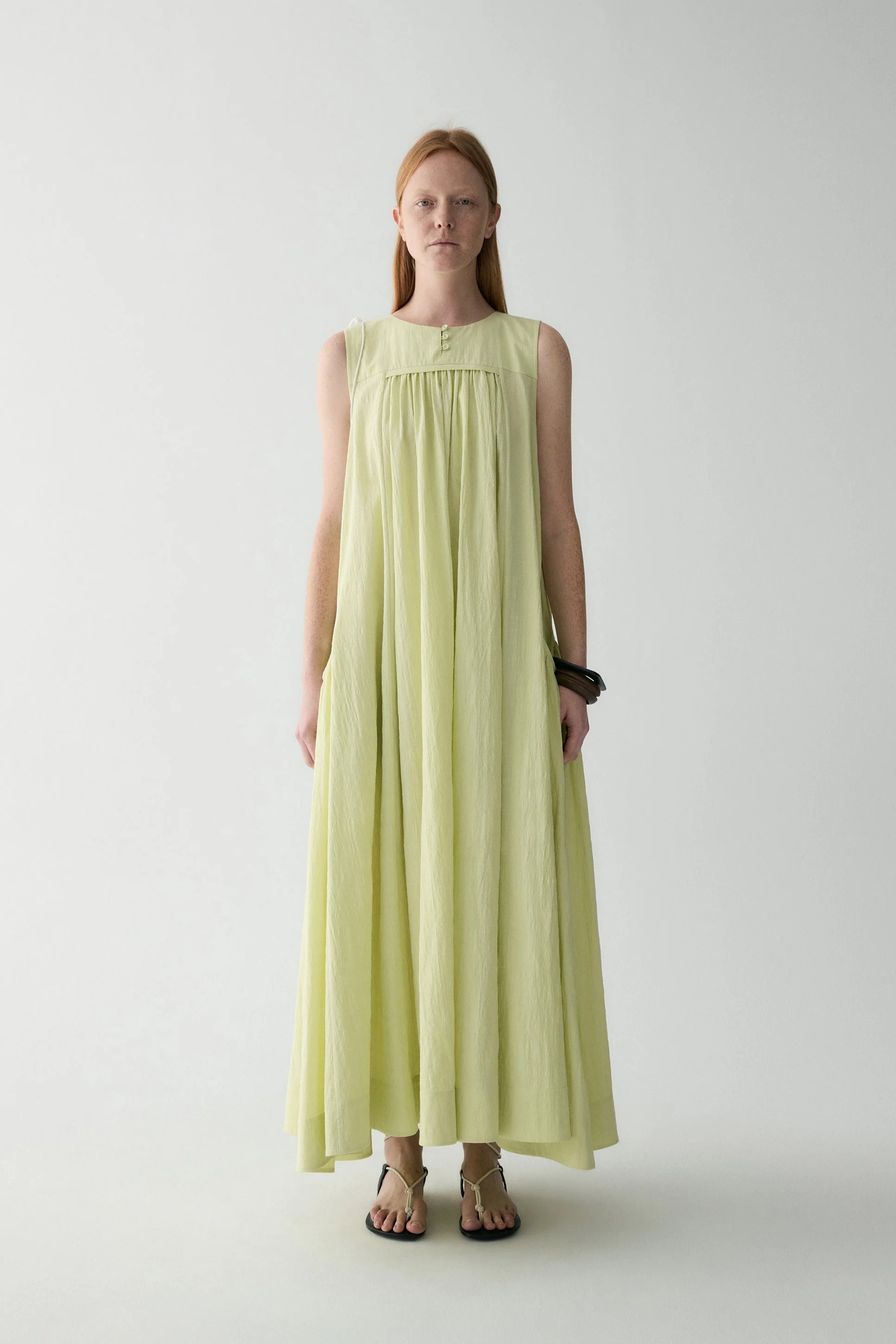 Pleated Cotton Dress - Image 3