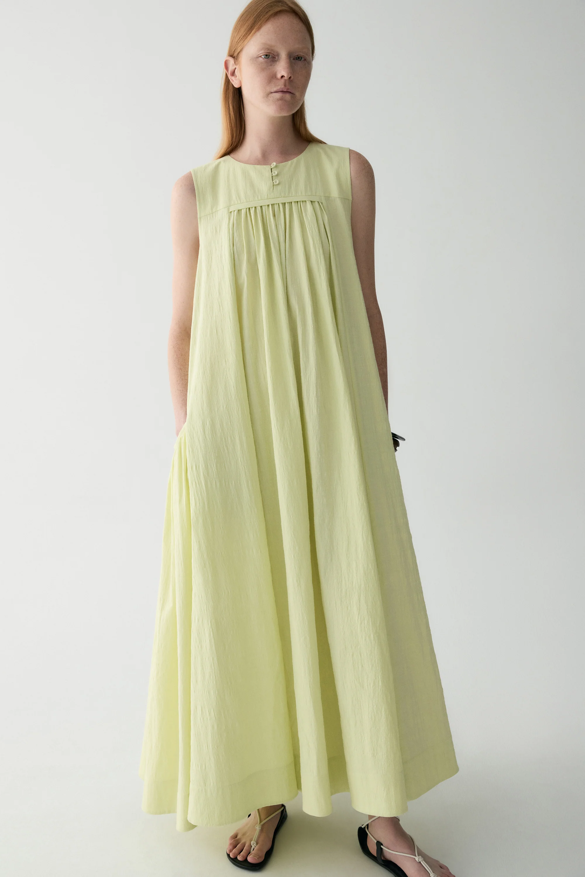 Pleated Cotton Dress - Image 5