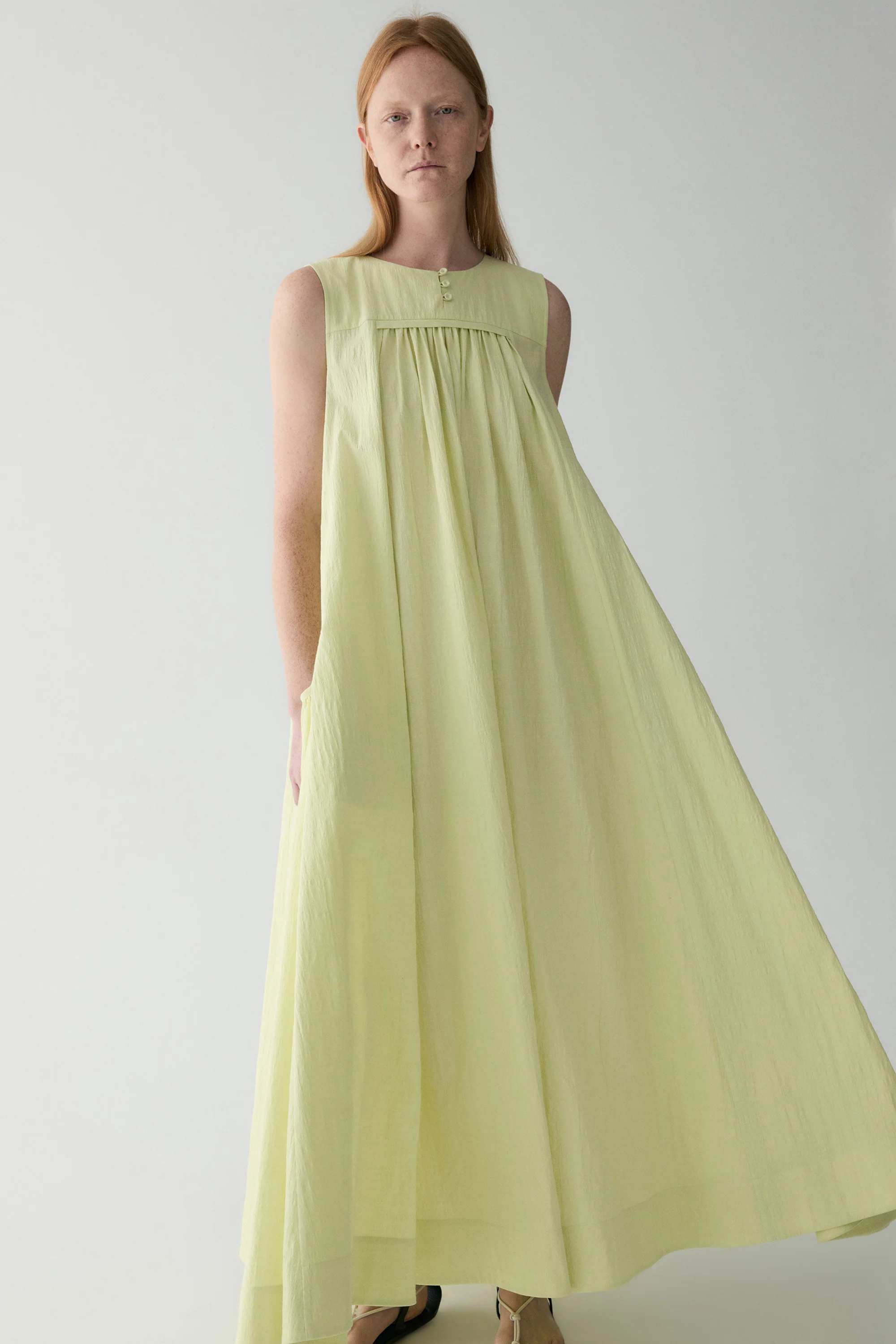 Pleated Cotton Dress - Image 6
