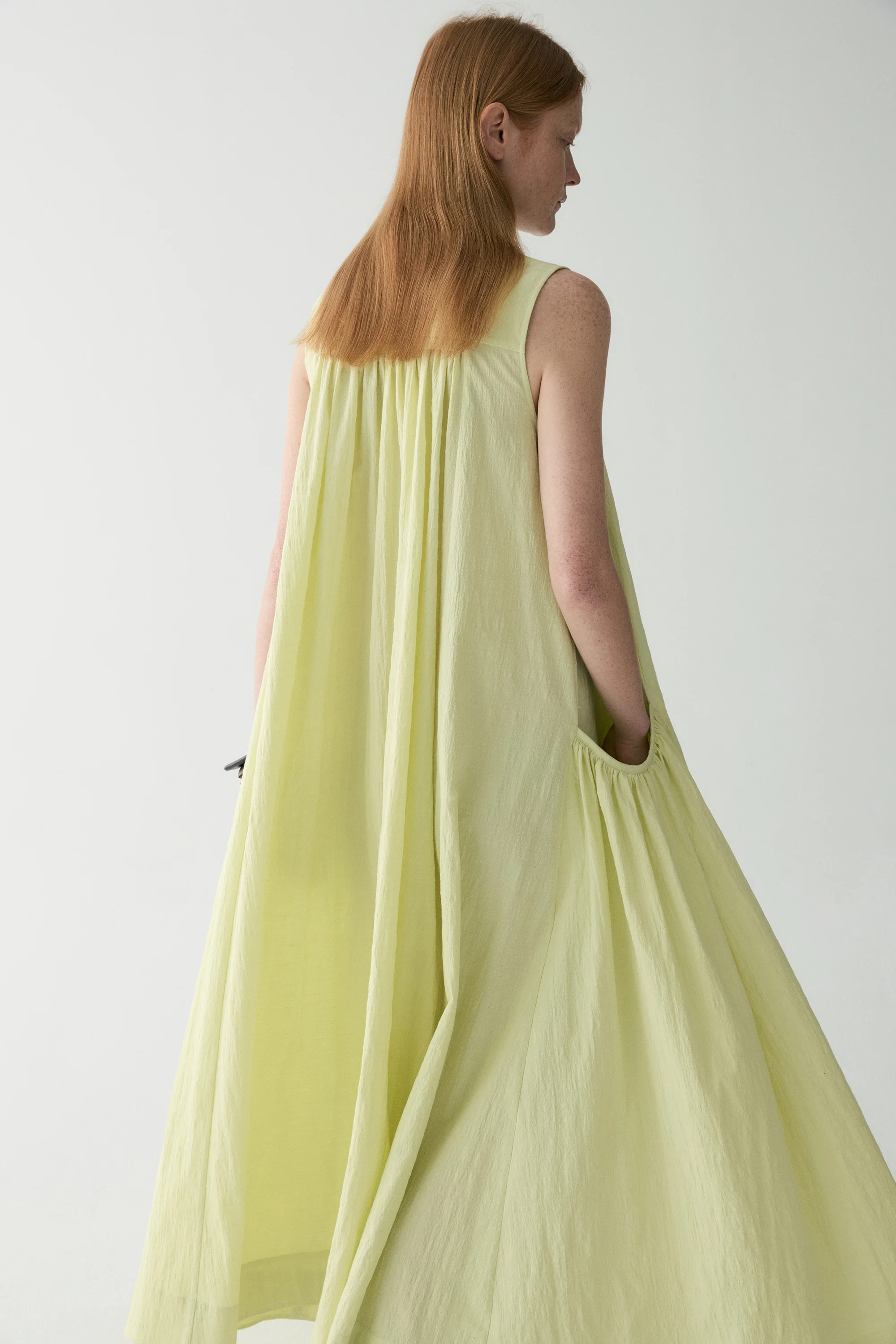 Pleated Cotton Dress - Image 7