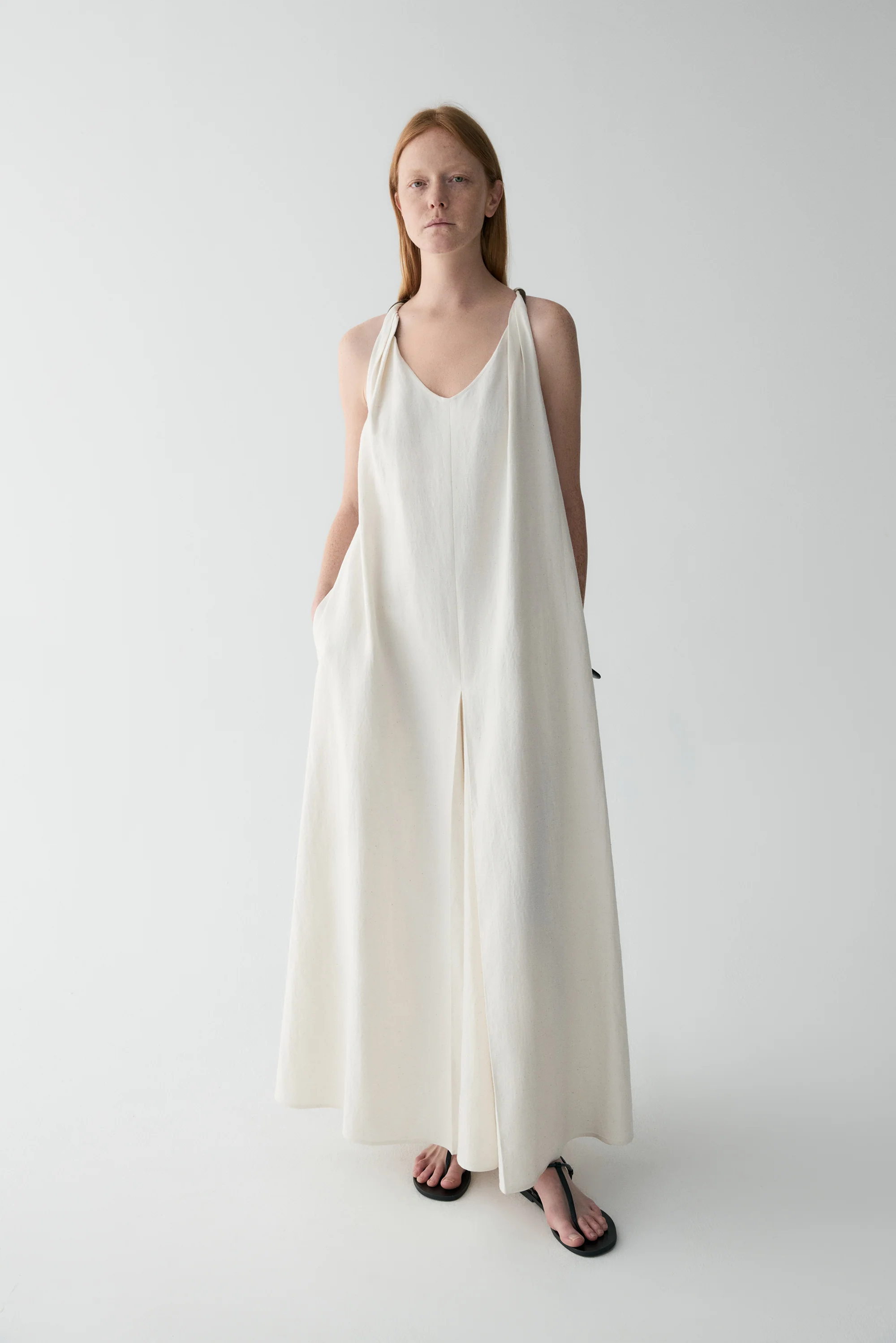 Two-tone Back Knot Dress - Image 23