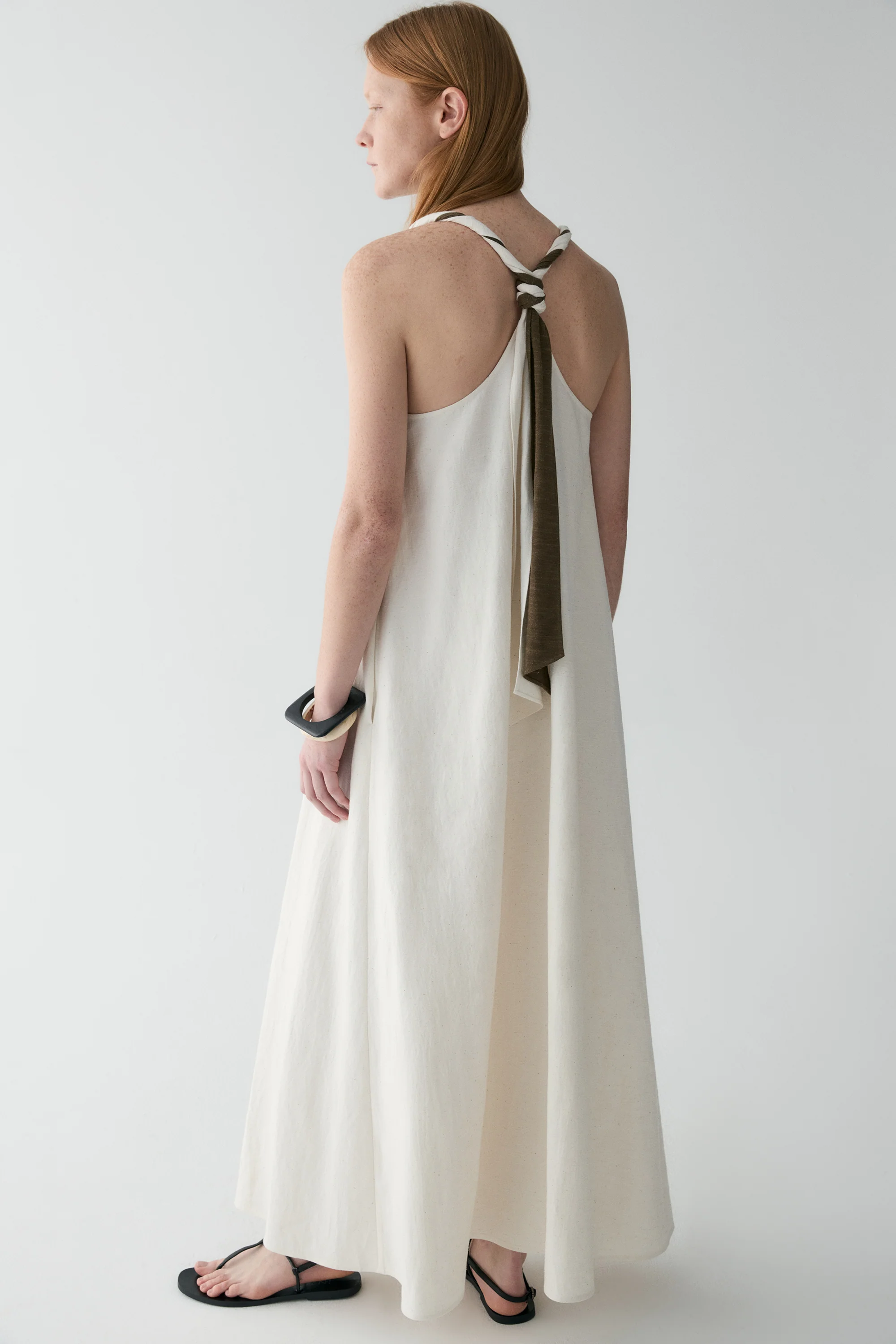 Two-tone Back Knot Dress - Image 26