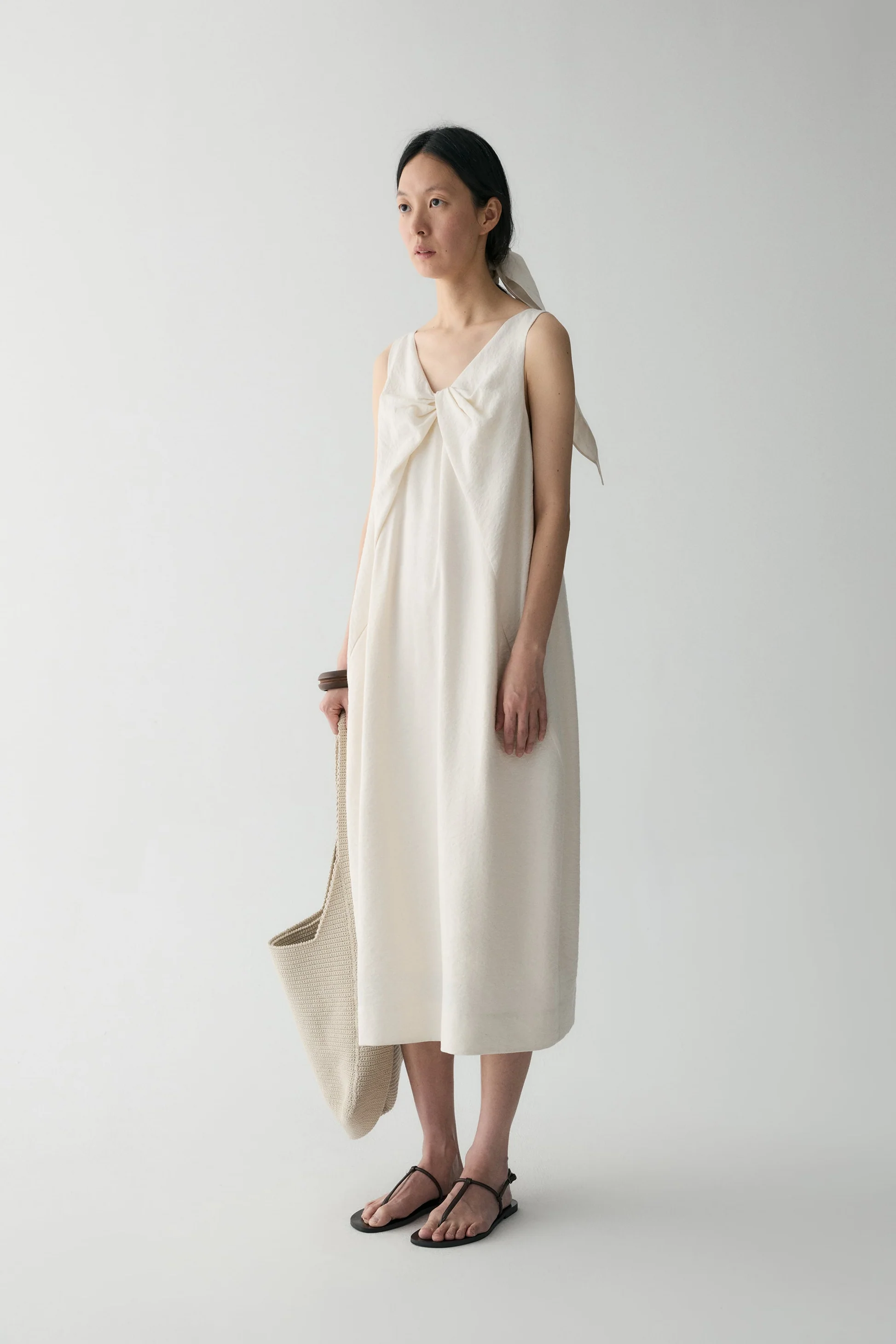 Bow Knot Silk Dress - Image 15