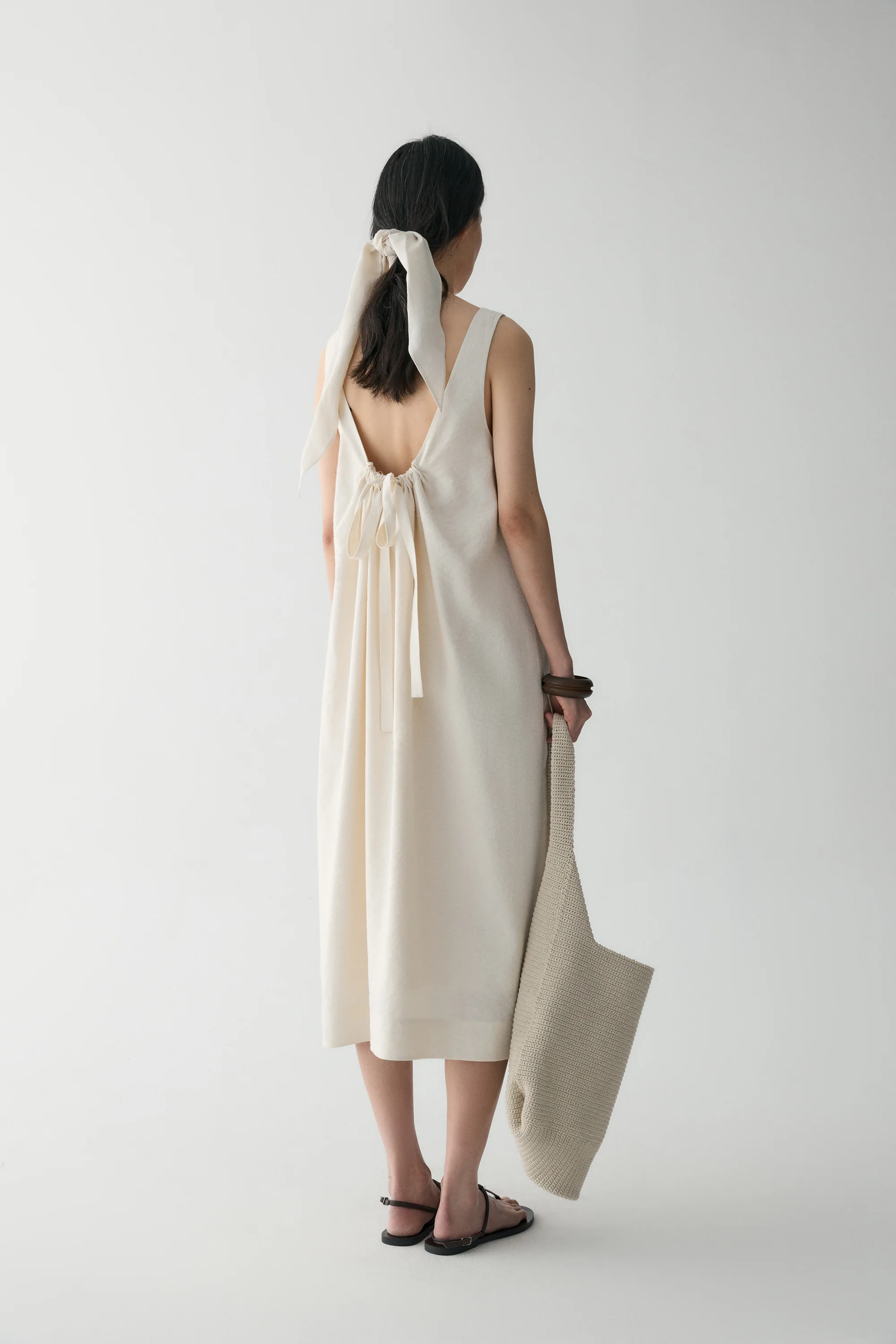 Bow Knot Silk Dress - Image 16