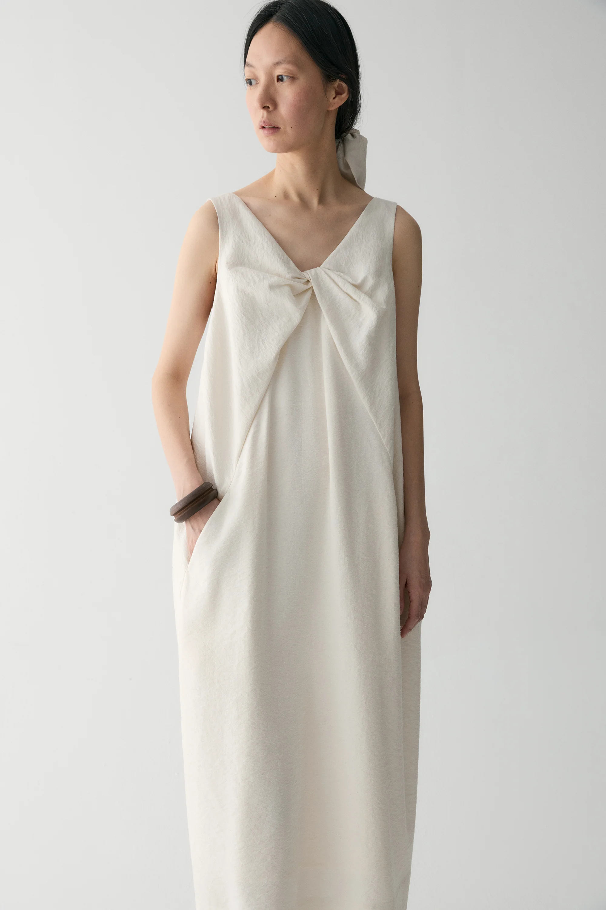 Bow Knot Silk Dress - Image 17