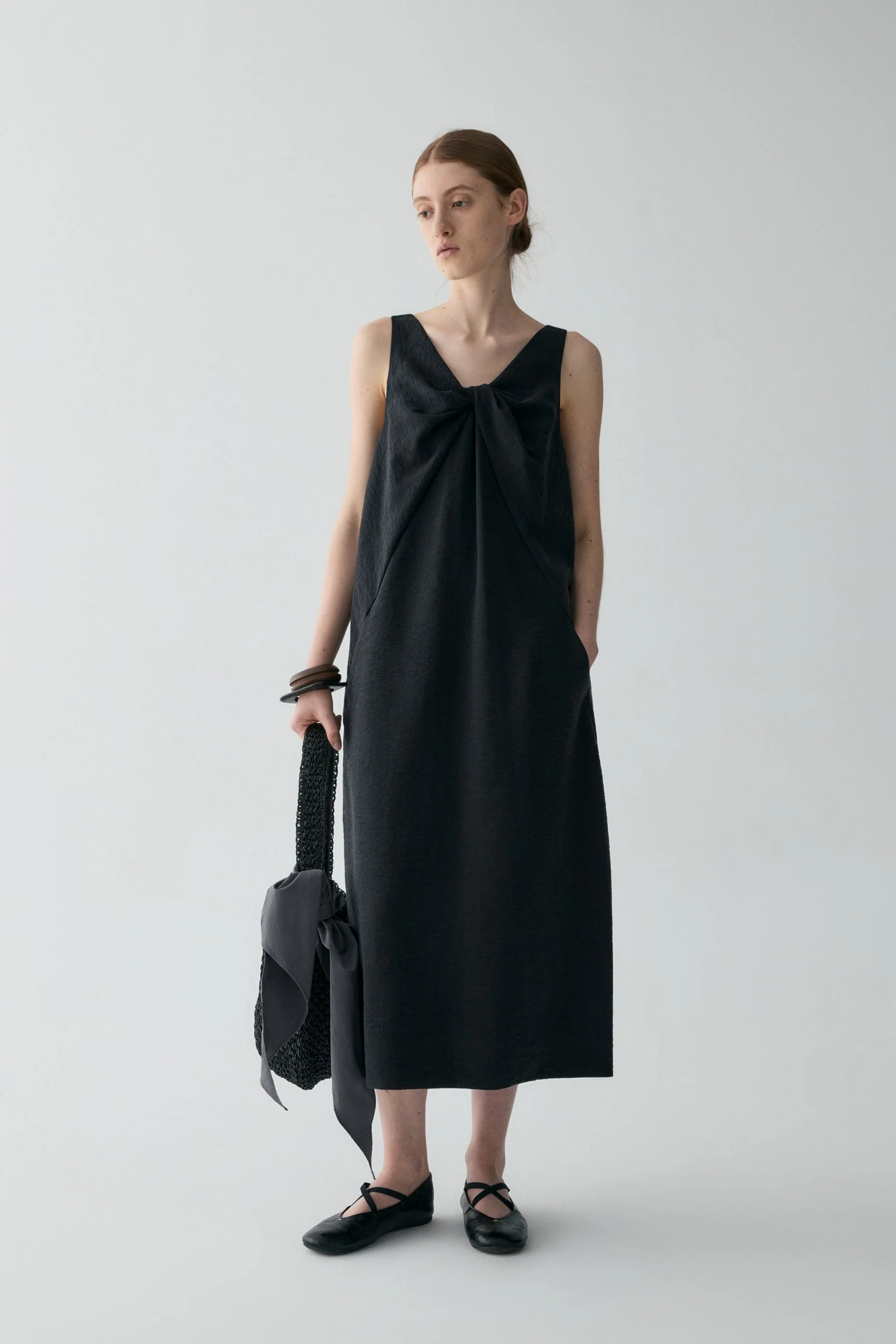 Bow Knot Silk Dress - Image 4