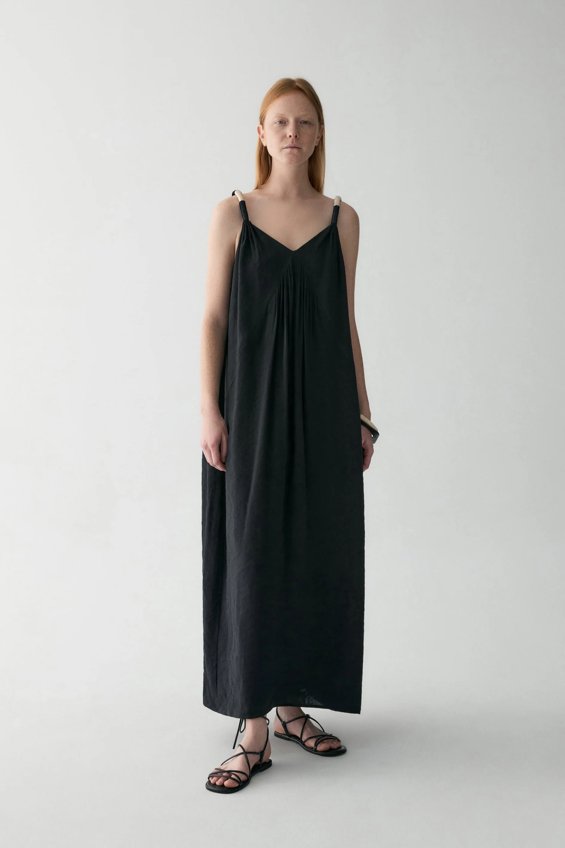 Linen V-neck Dress