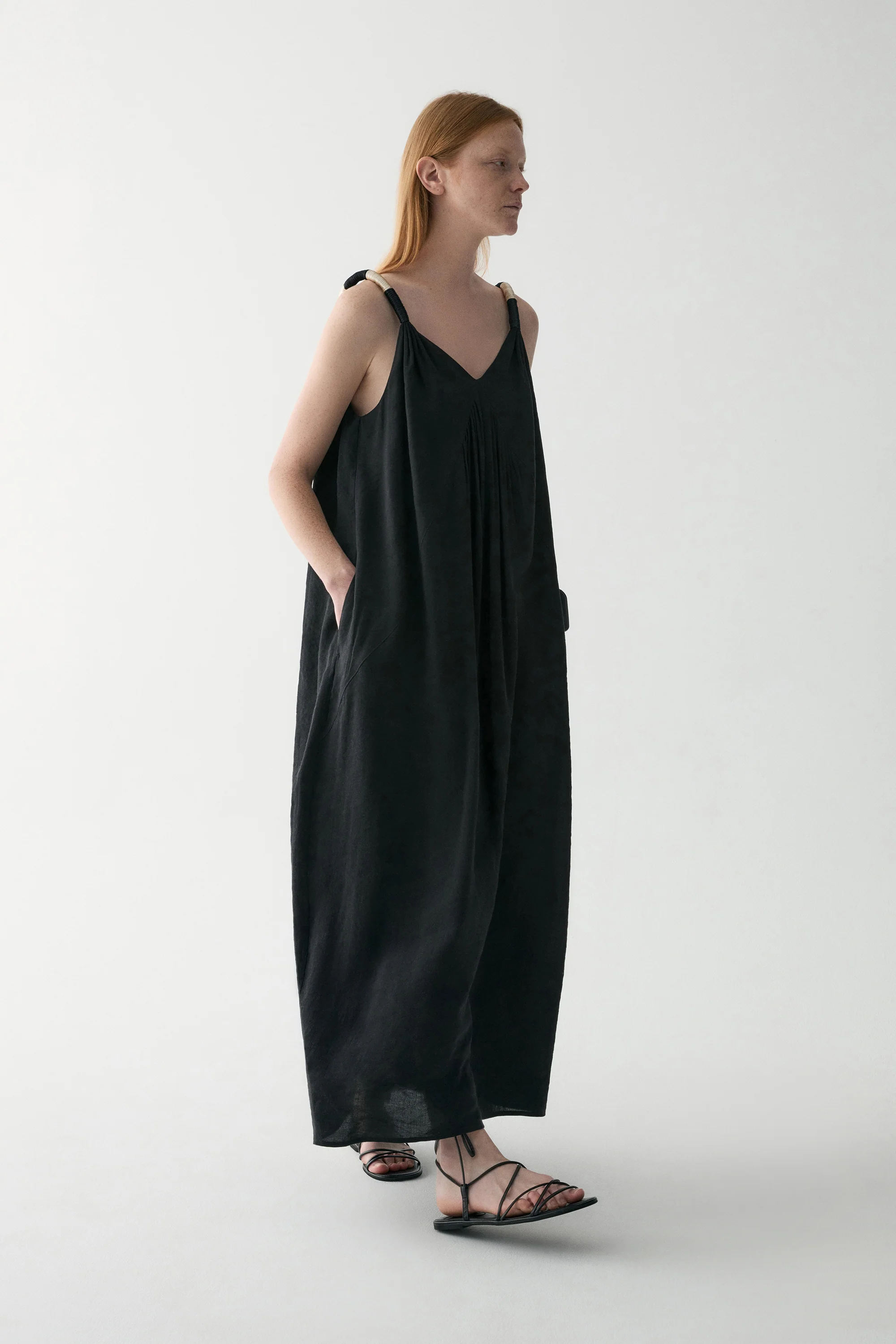 Linen V-neck Dress - Image 11