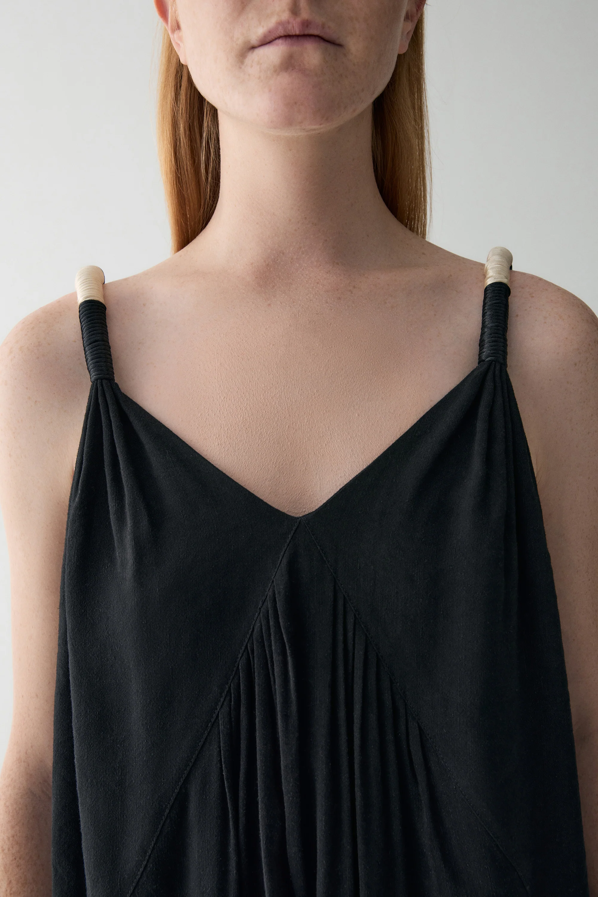 Linen V-neck Dress - Image 19