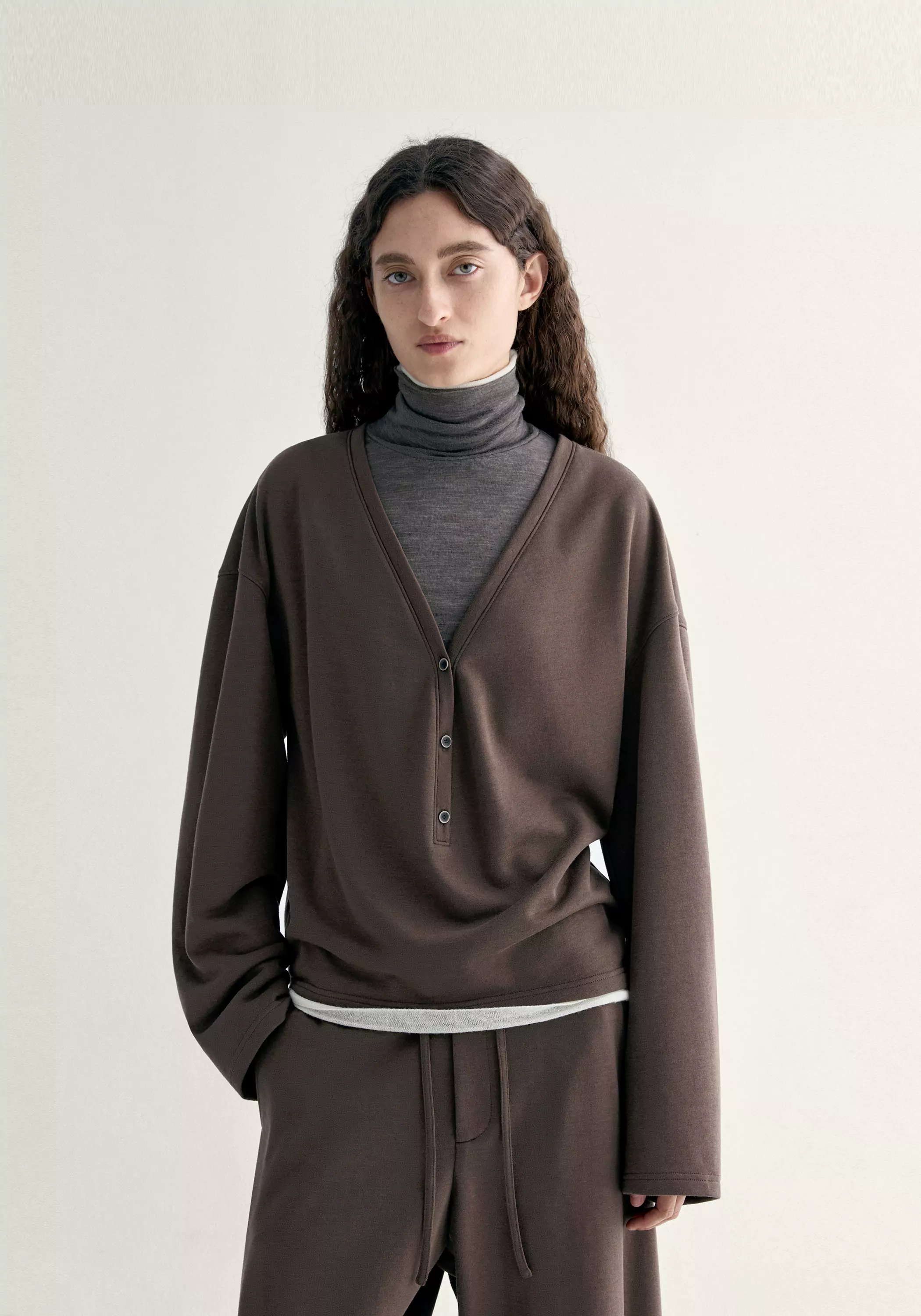 Half-placket Cocoon Sweatshirt