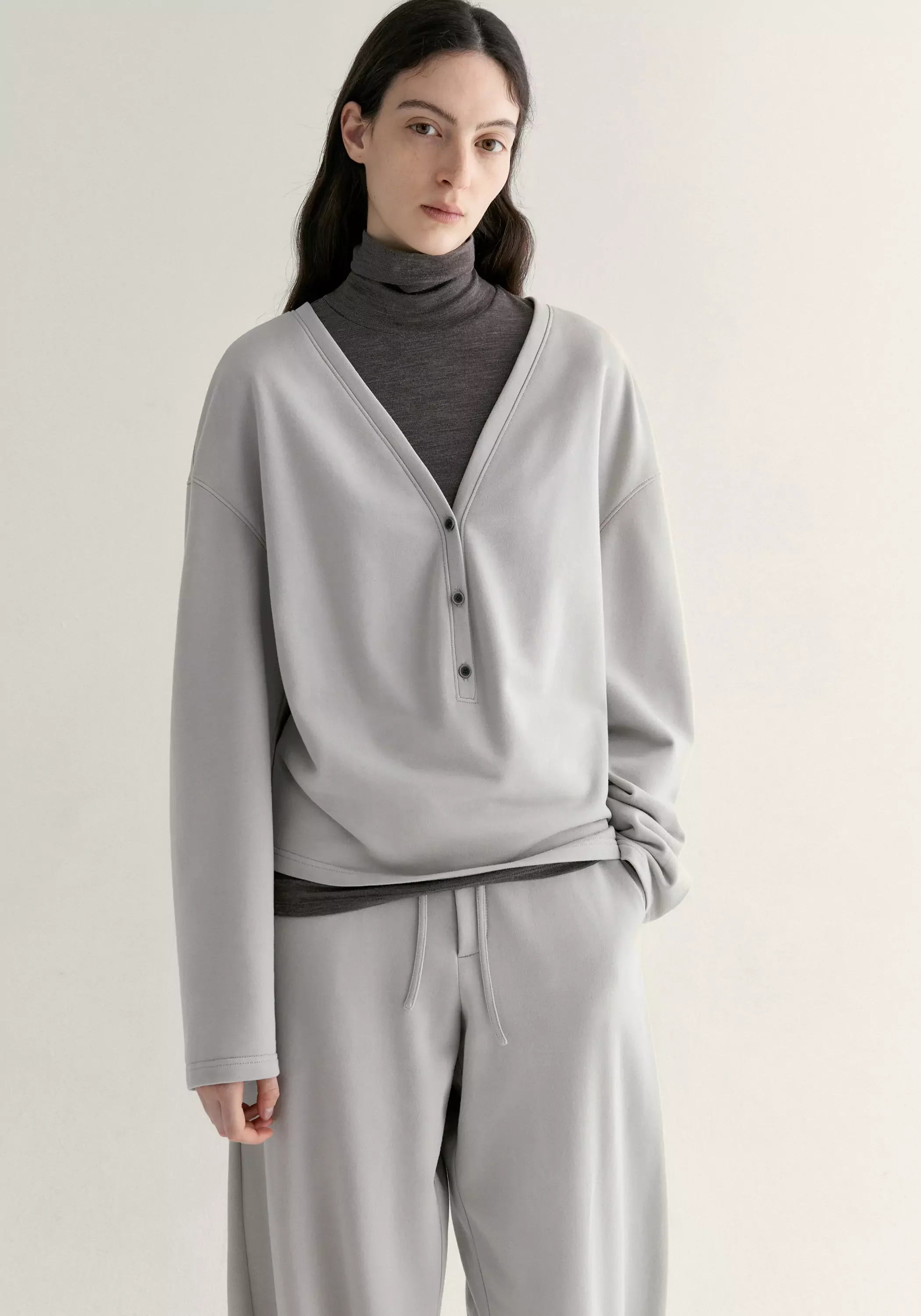 Half-placket Cocoon Sweatshirt - Image 10