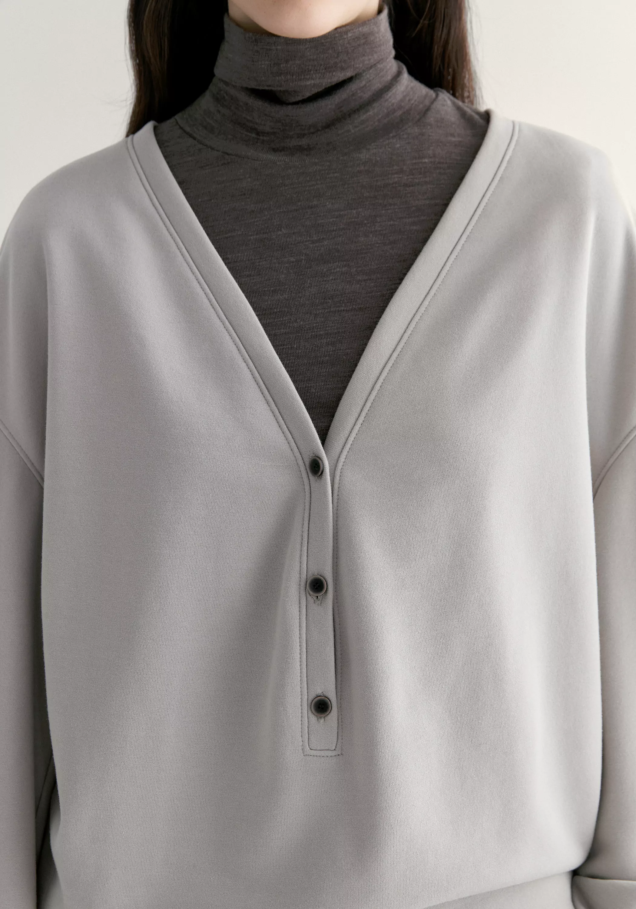 Half-placket Cocoon Sweatshirt - Image 11
