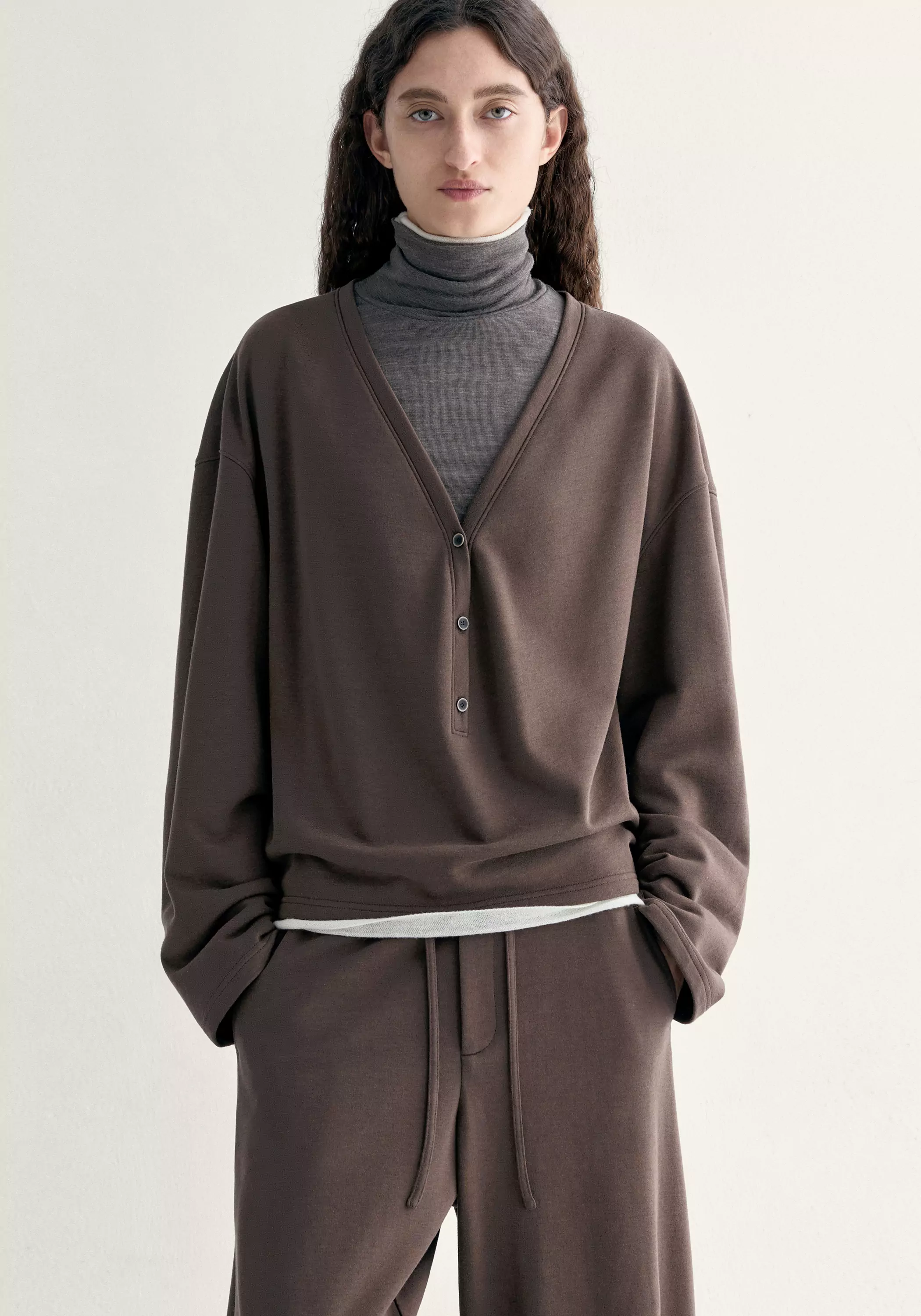 Half-placket Cocoon Sweatshirt - Image 17