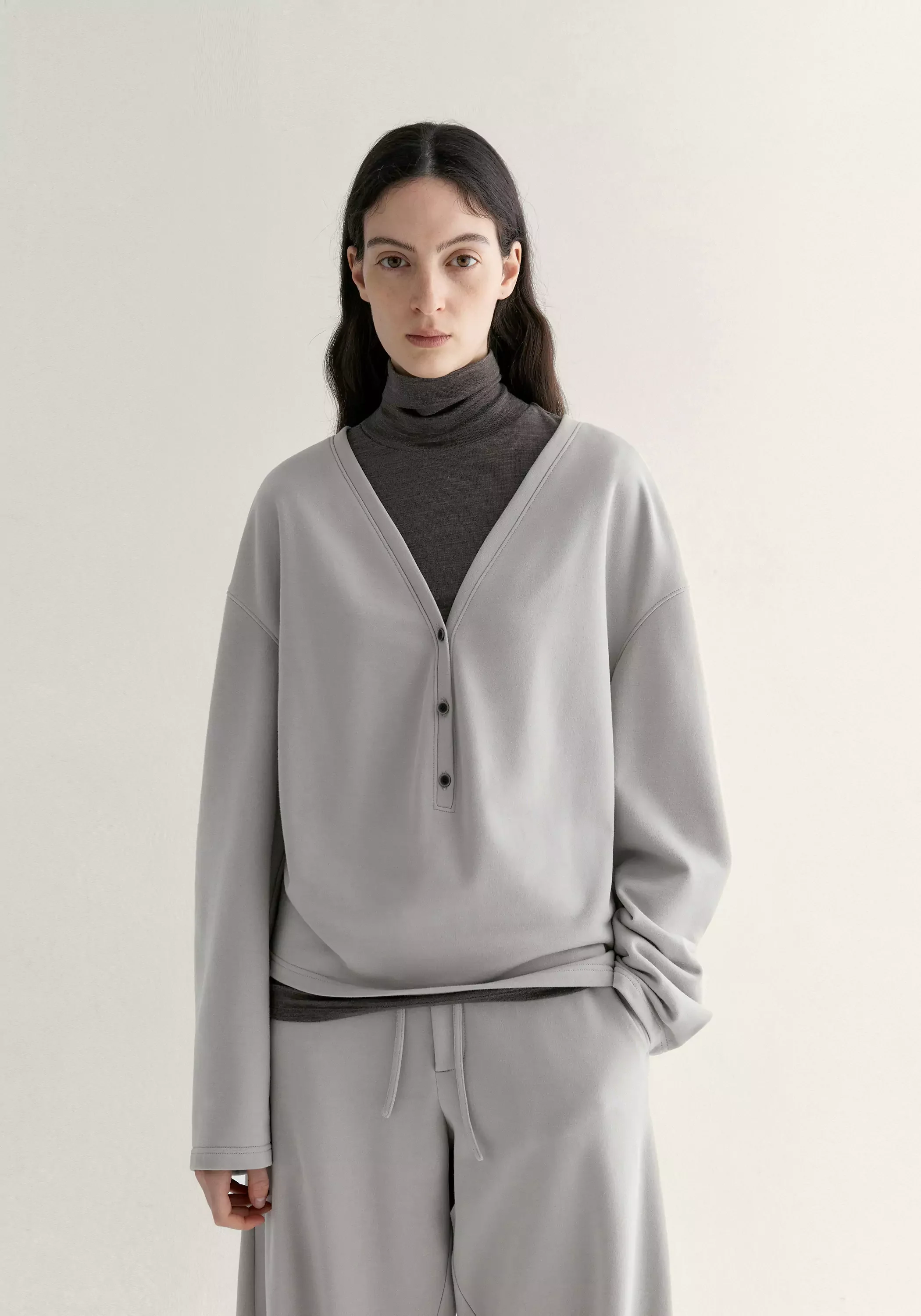Half-placket Cocoon Sweatshirt - Image 3