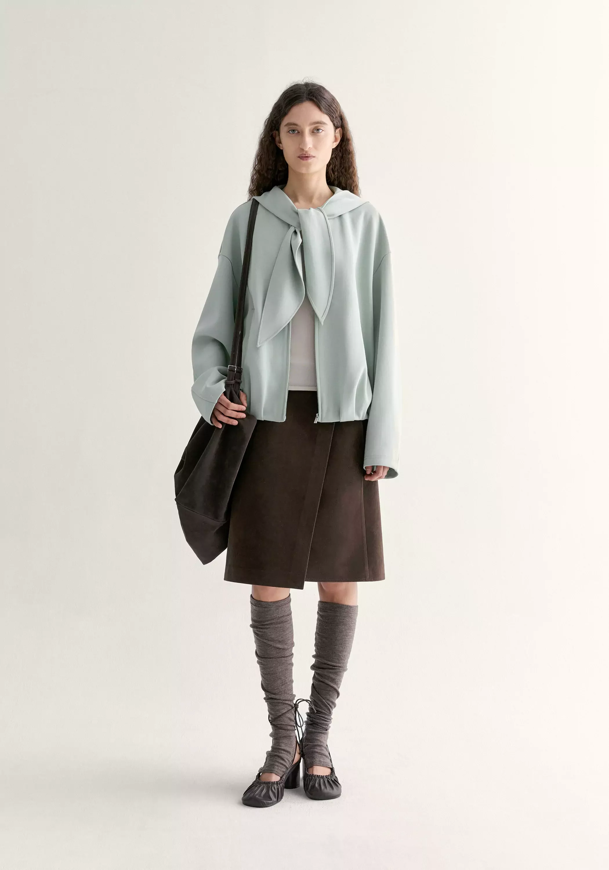 Scarf-detail Hooded Sweatshirt - Image 15