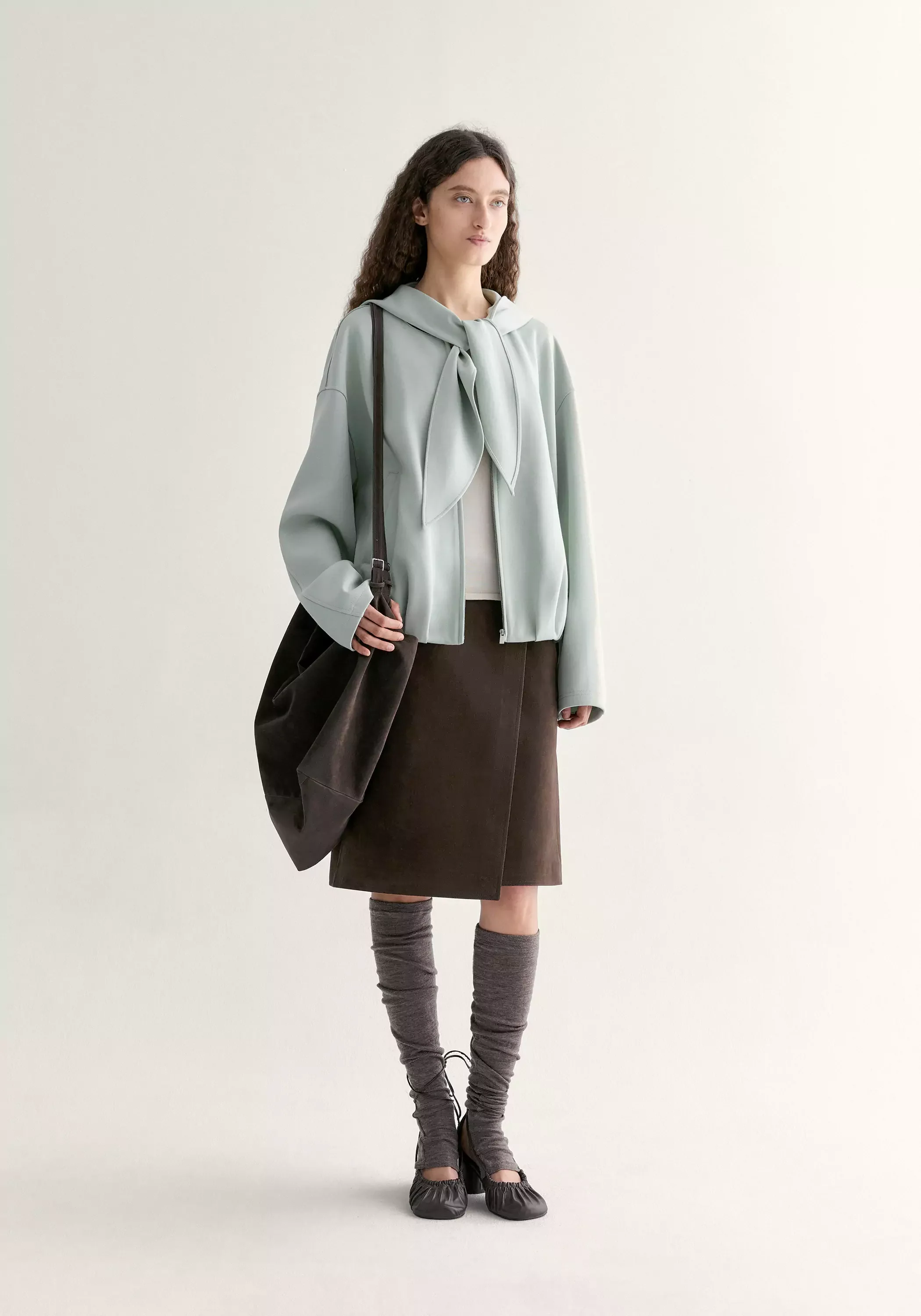 Scarf-detail Hooded Sweatshirt - Image 16
