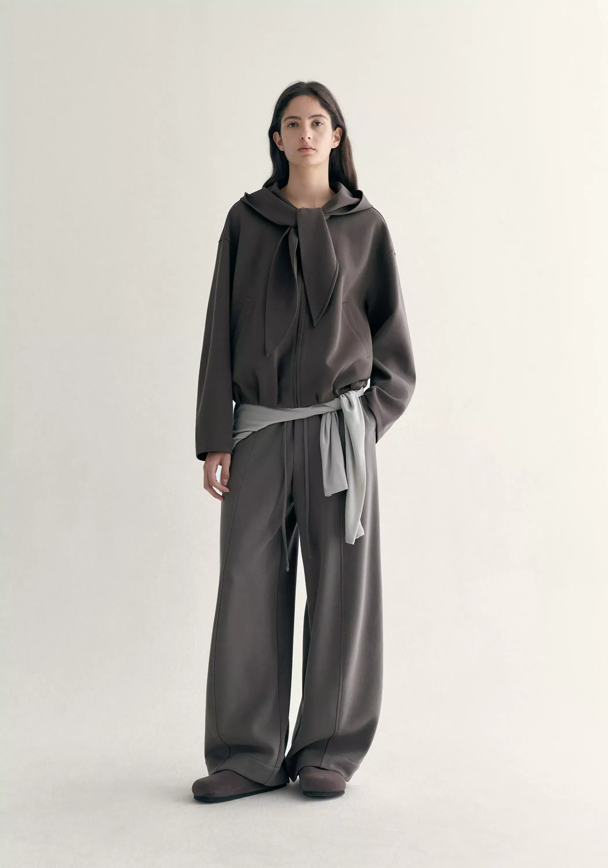 Scarf-detail Hooded Sweatshirt - Image 2