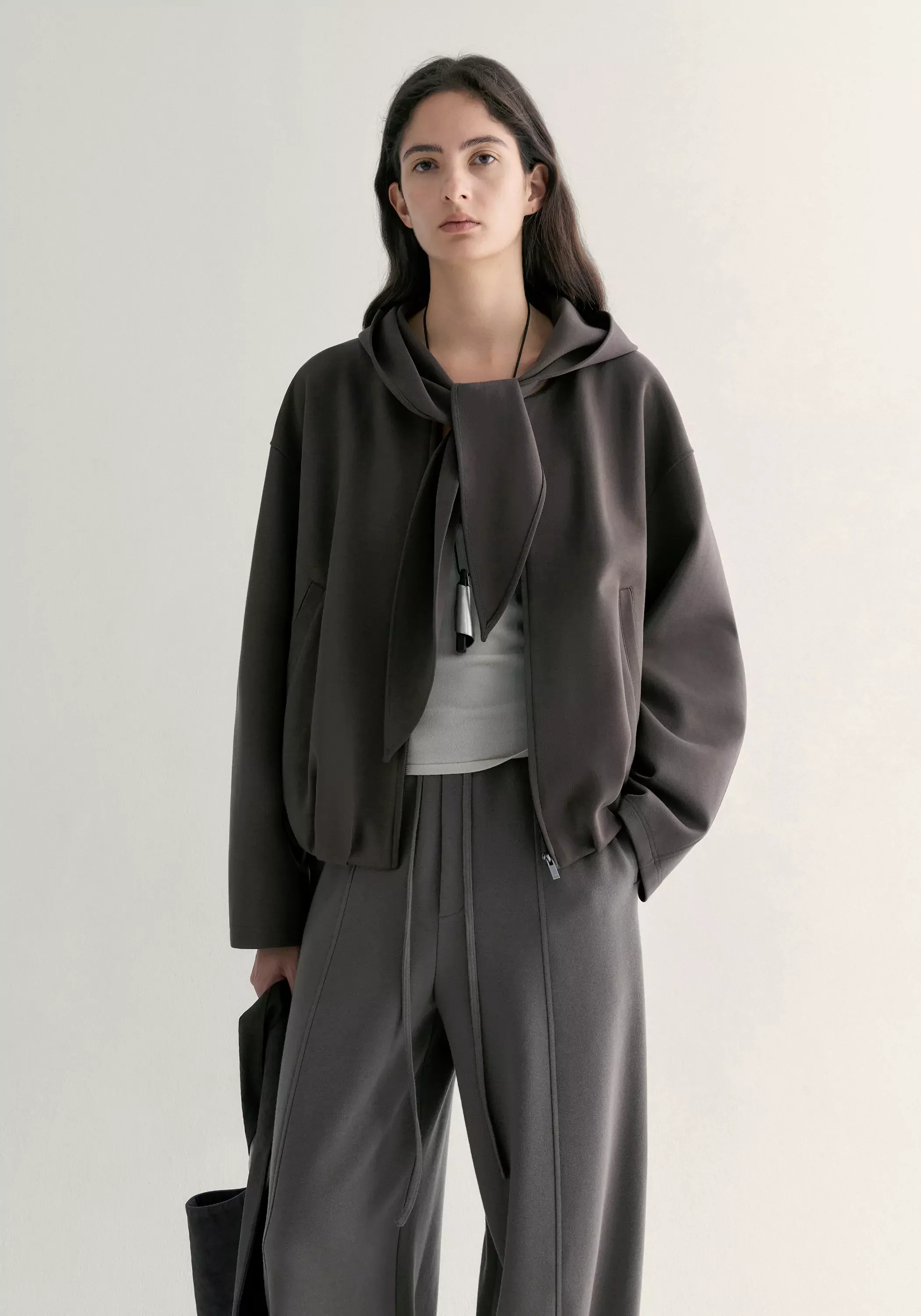 Scarf-detail Hooded Sweatshirt - Image 20