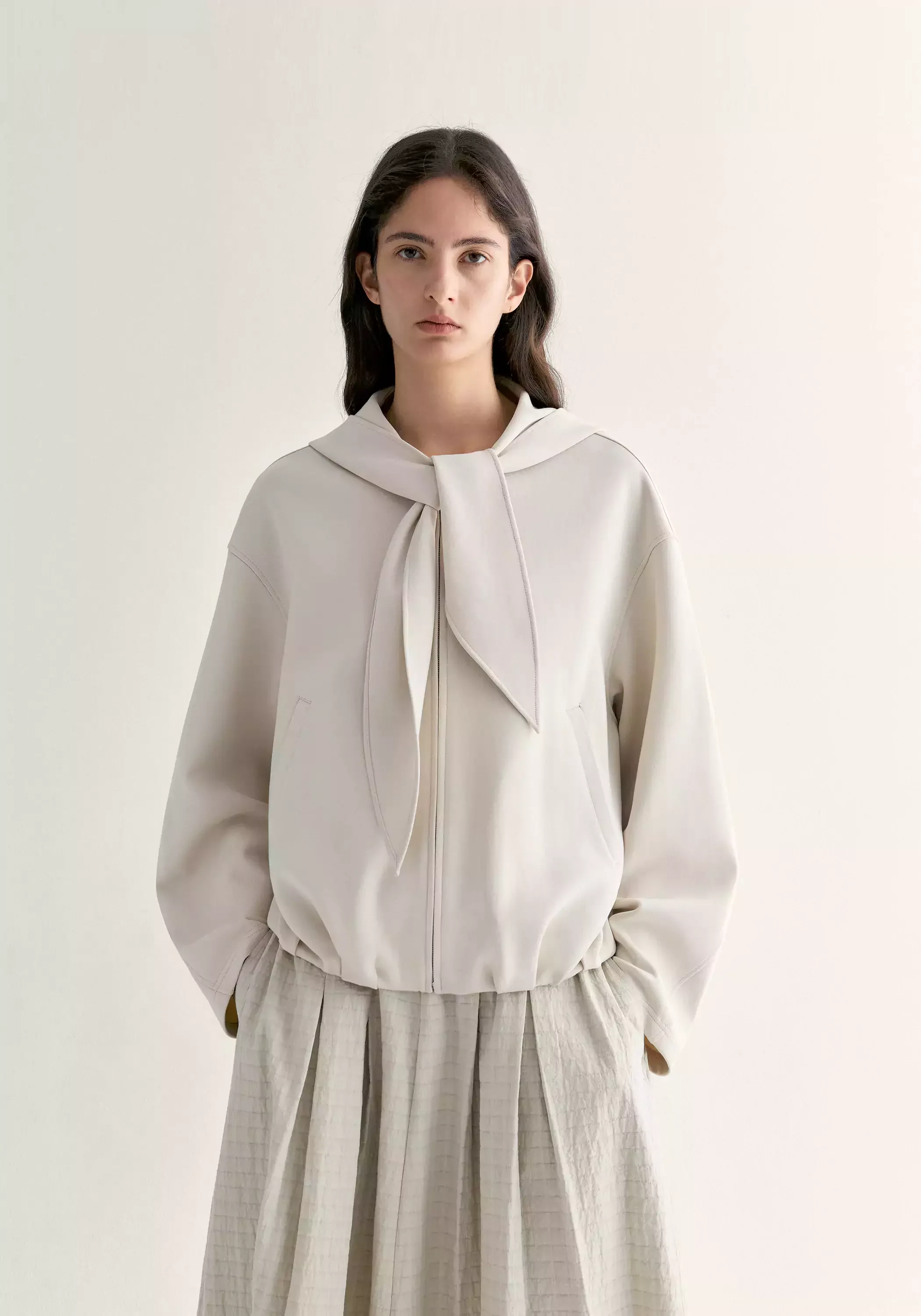 Scarf-detail Hooded Sweatshirt - Image 3