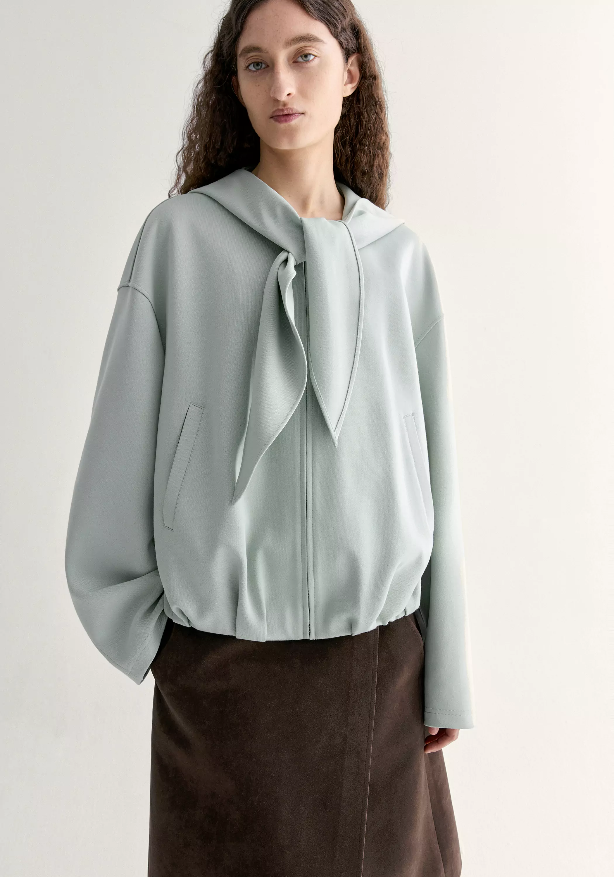 Scarf-detail Hooded Sweatshirt - Image 4