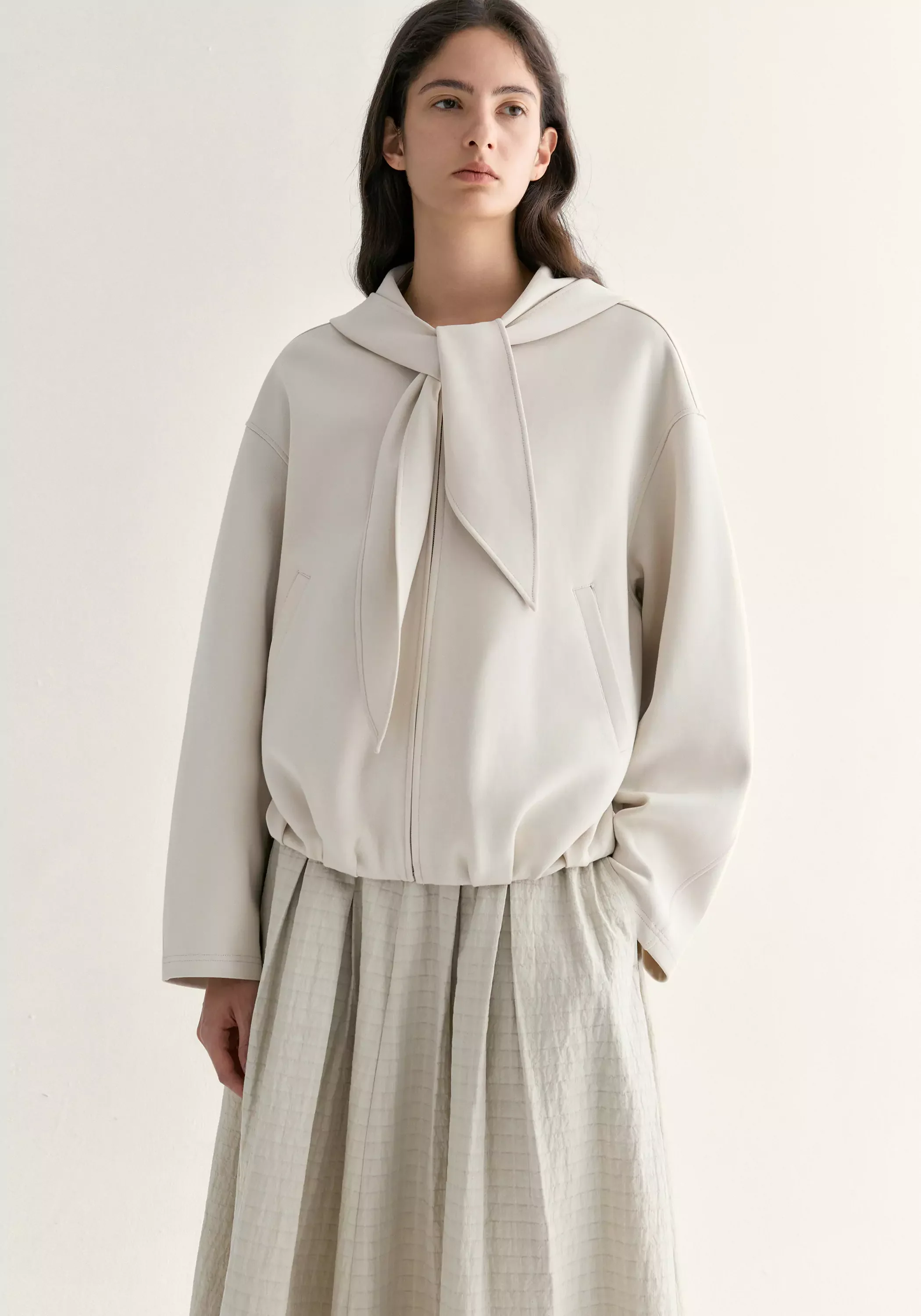 Scarf-detail Hooded Sweatshirt - Image 5
