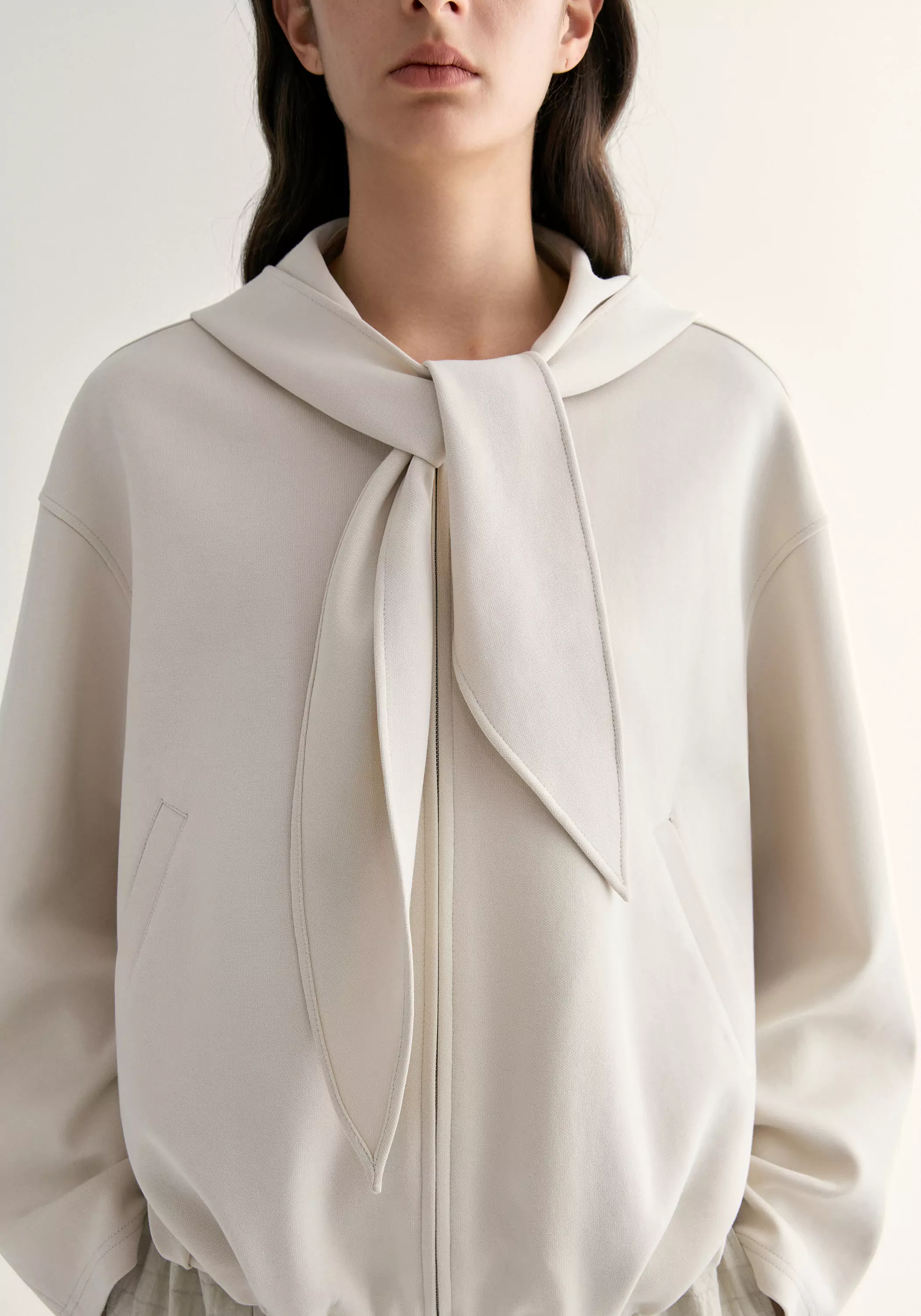 Scarf-detail Hooded Sweatshirt - Image 9
