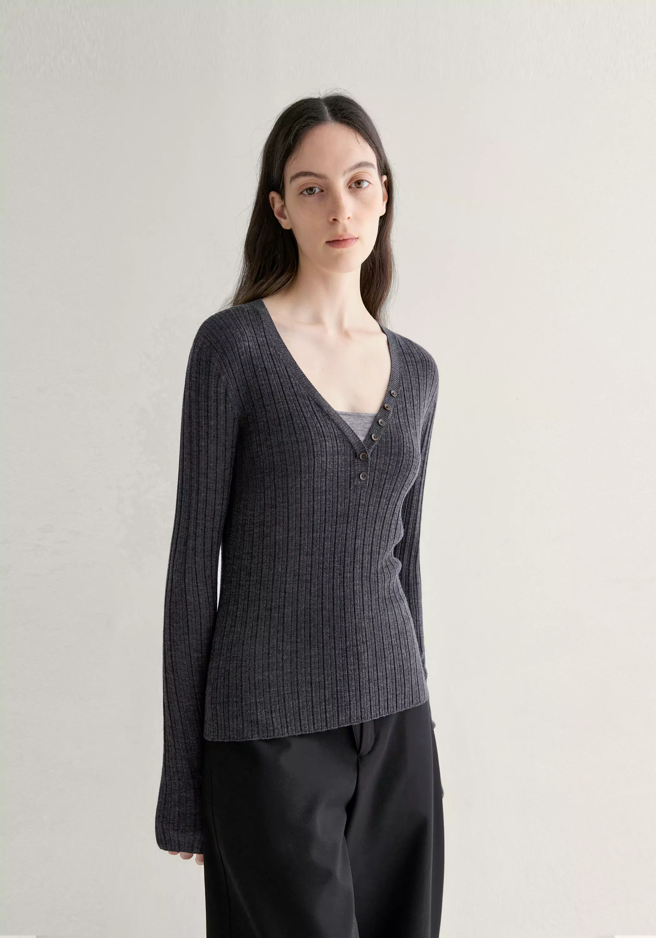 Merino Wool Ribbed Top