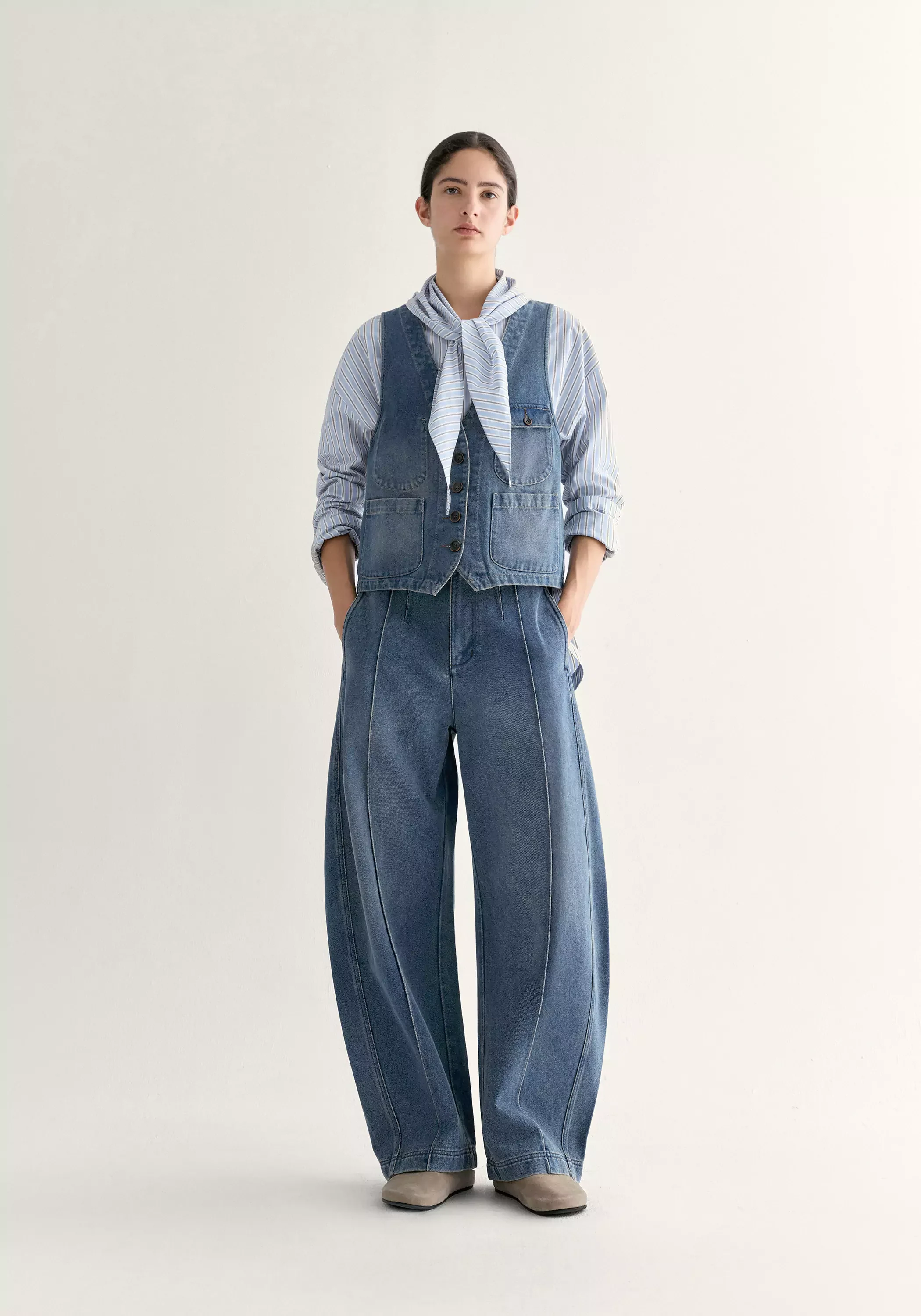 Multi-pocket Denim Vest - Image 12