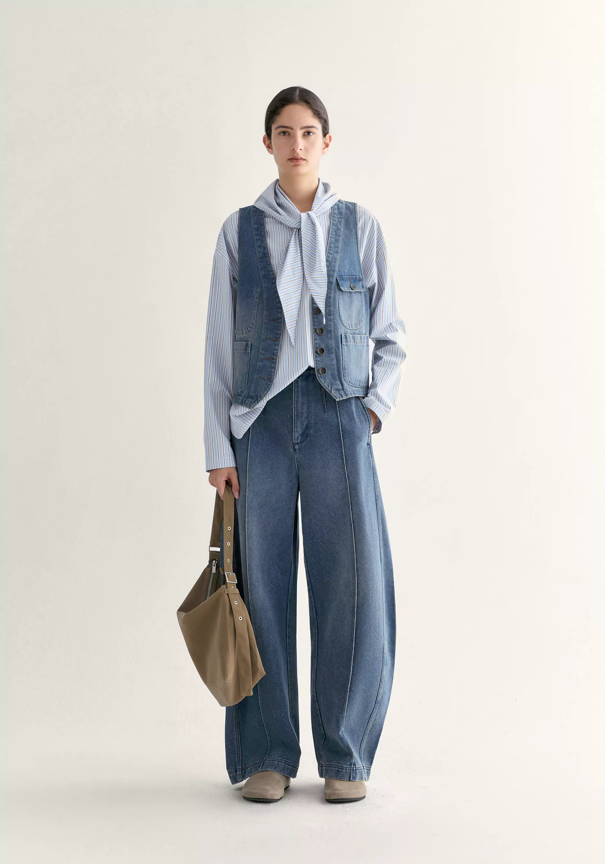 Multi-pocket Denim Vest - Image 13