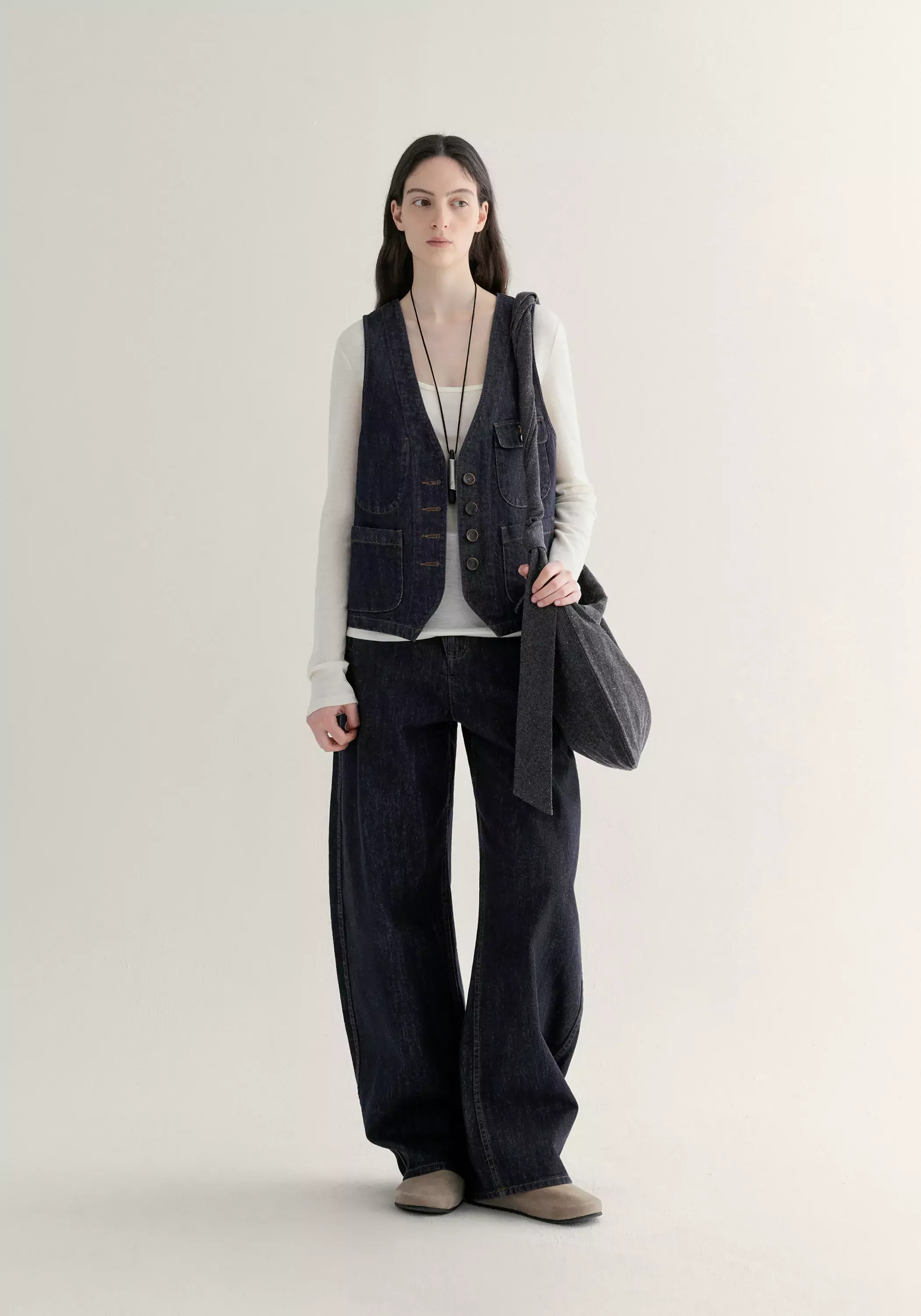 Multi-pocket Denim Vest - Image 4