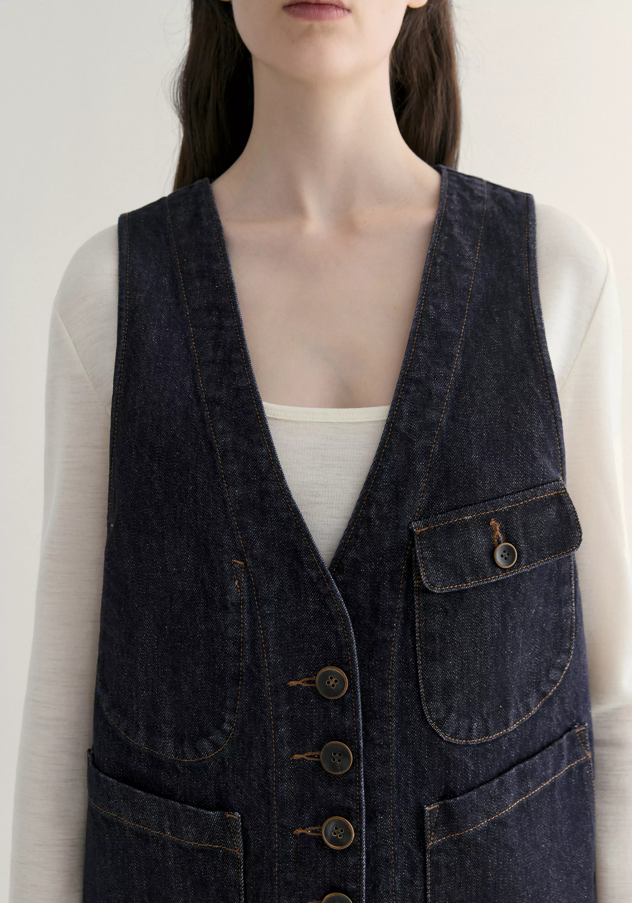 Multi-pocket Denim Vest - Image 7