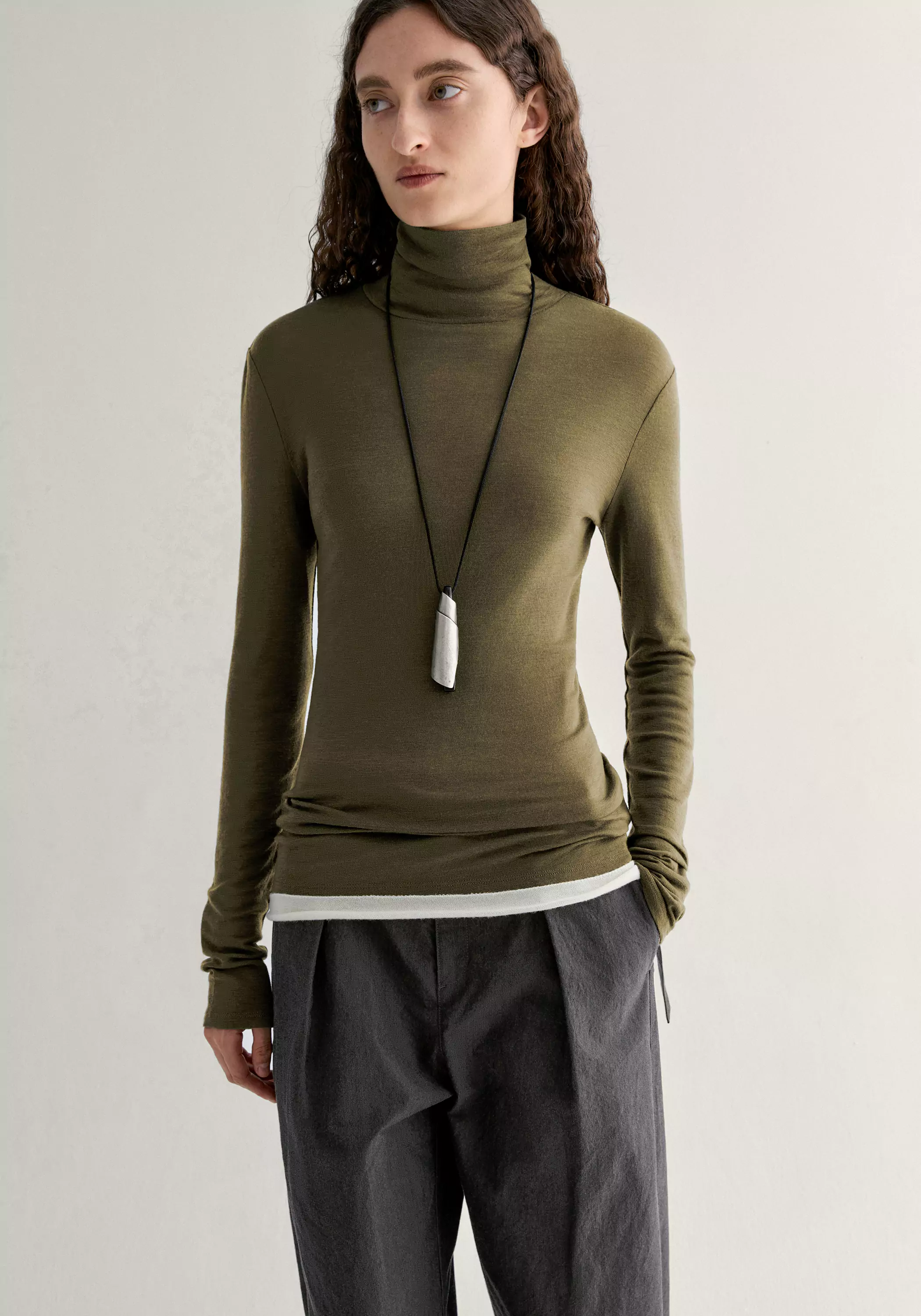 Merino Wool Turtleneck Top - Image 15