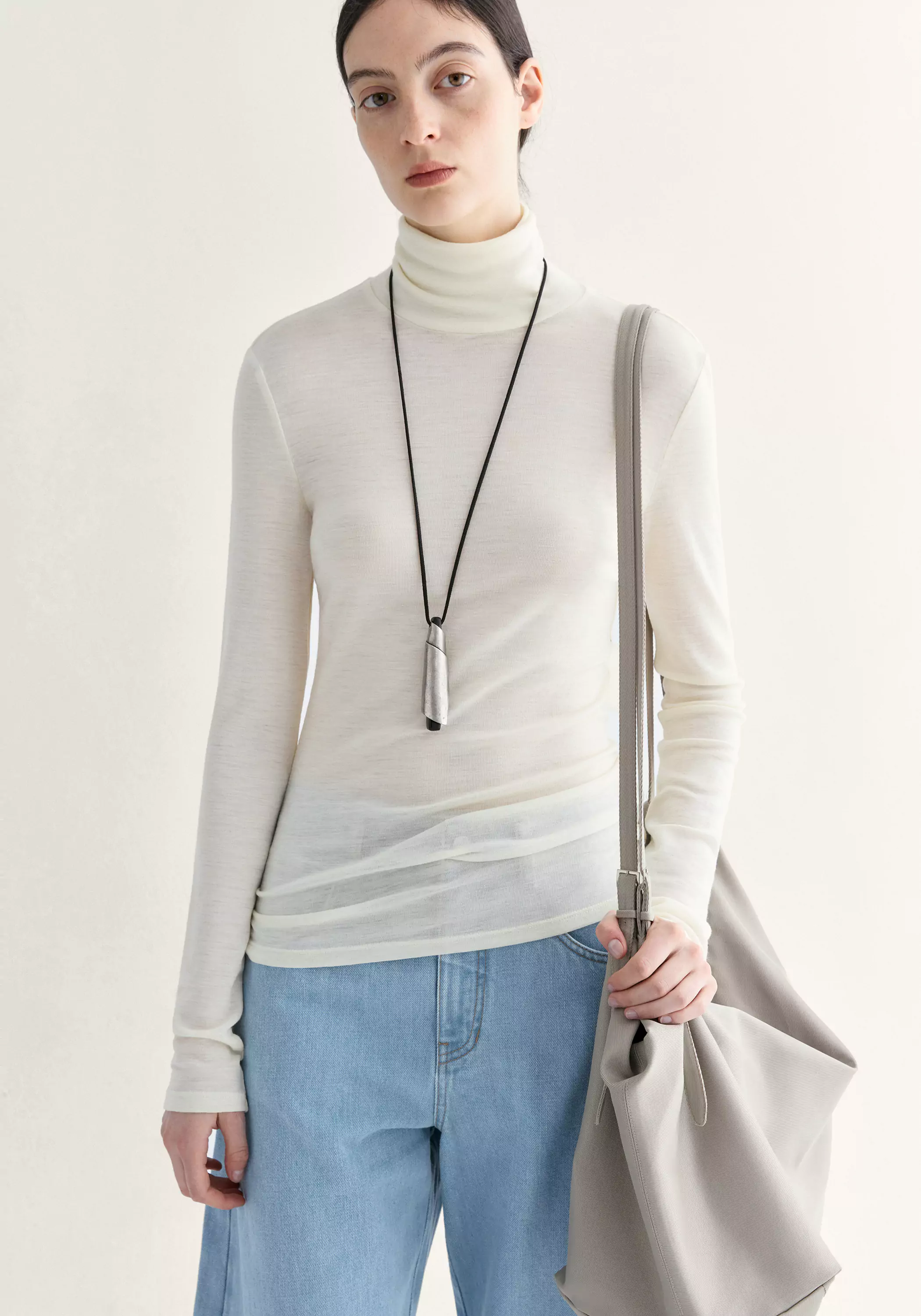 Merino Wool Turtleneck Top - Image 17