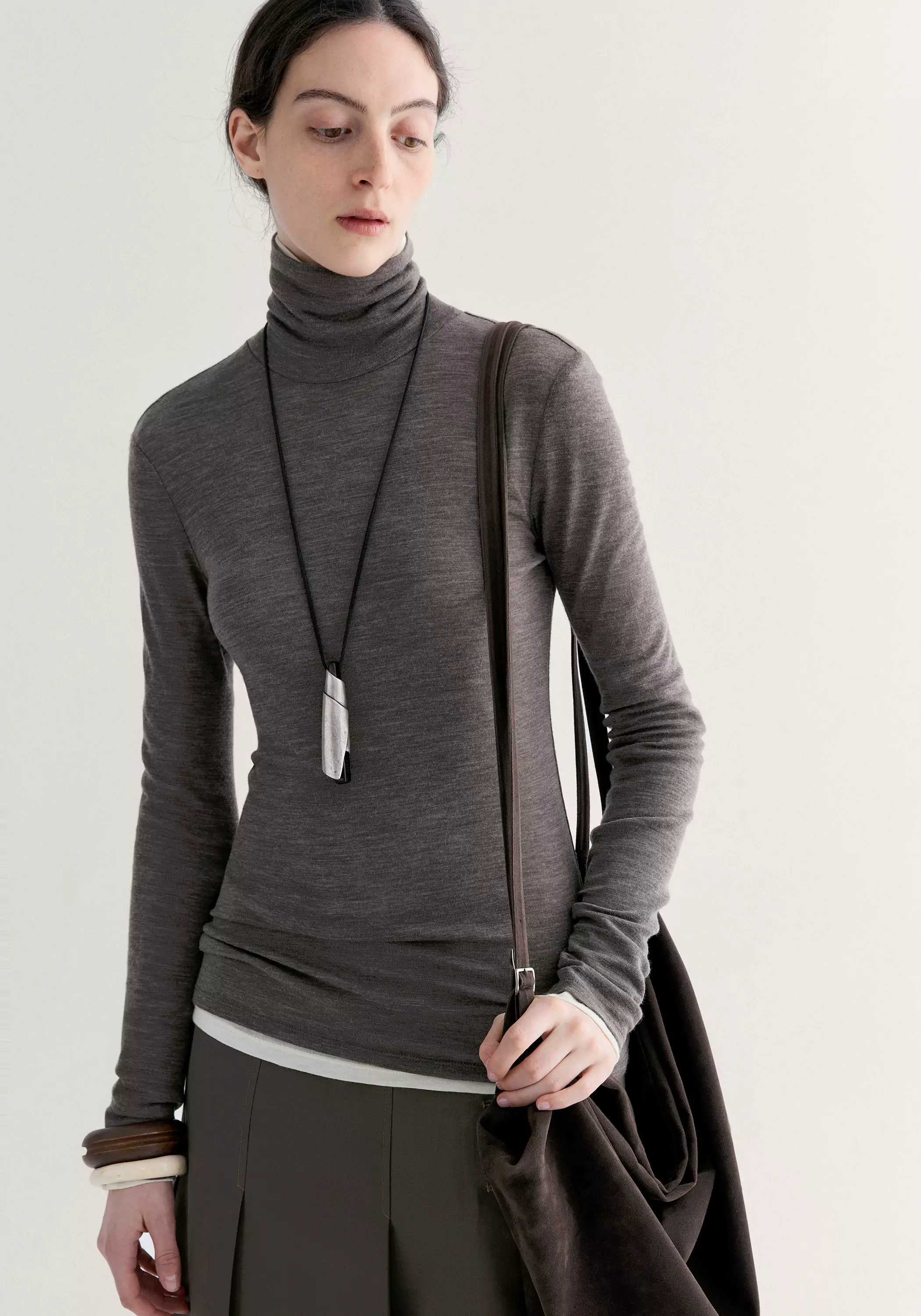 Merino Wool Turtleneck Top - Image 3