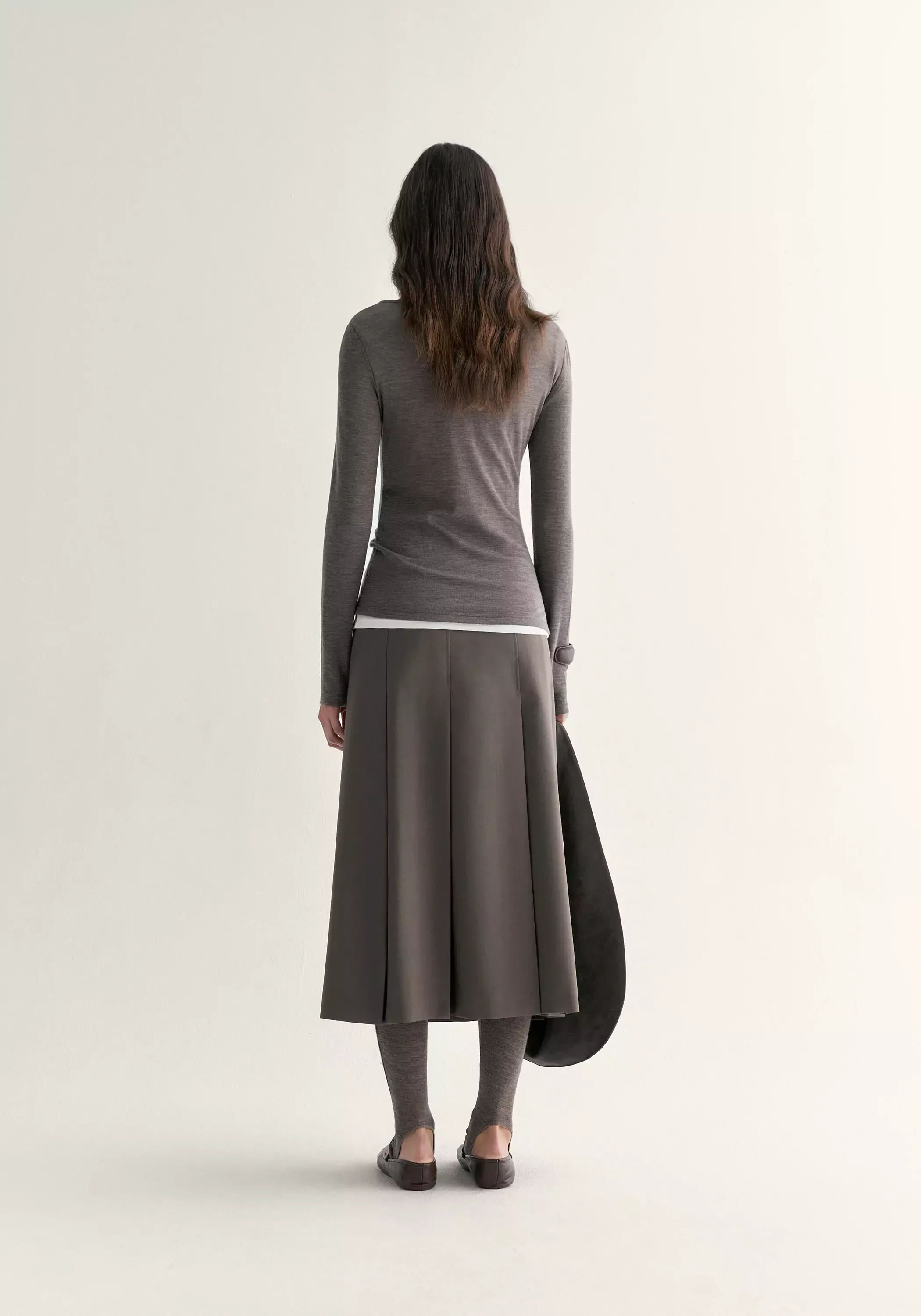 Merino Wool Ballet-neck Layering Top - Image 16