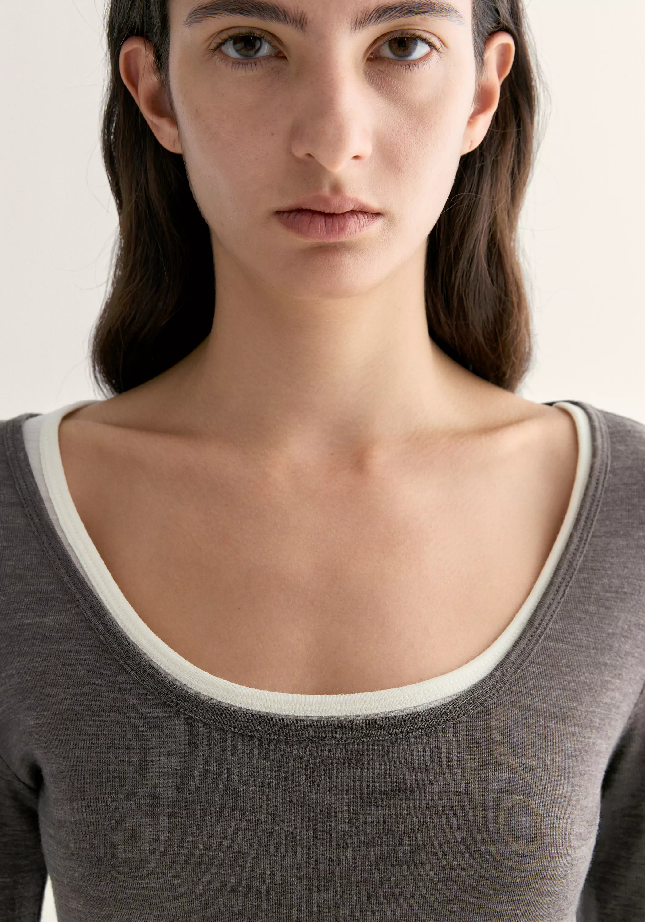 Merino Wool Ballet-neck Layering Top - Image 18