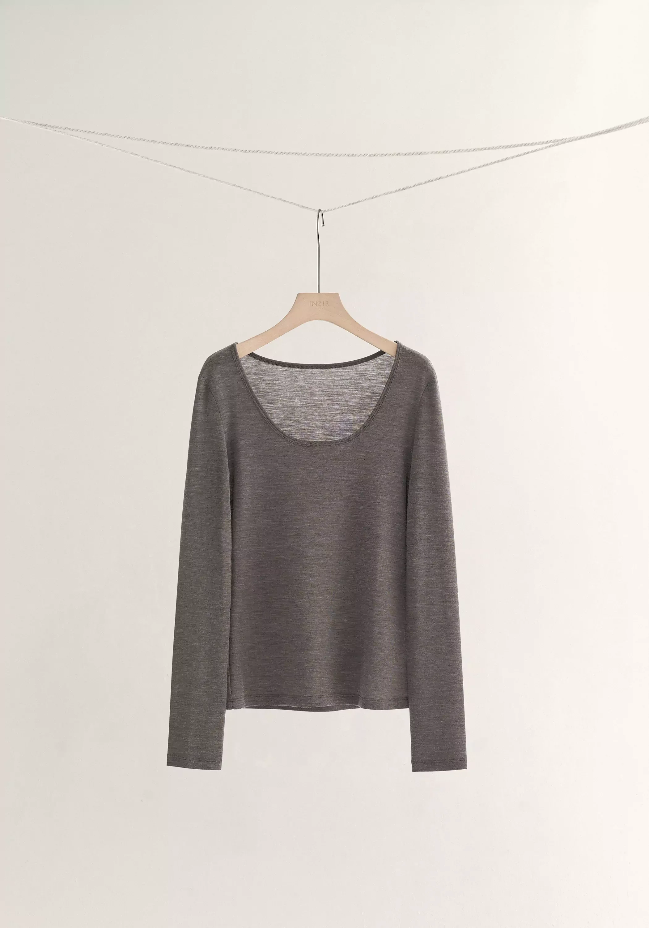 Merino Wool Ballet-neck Layering Top - Image 20