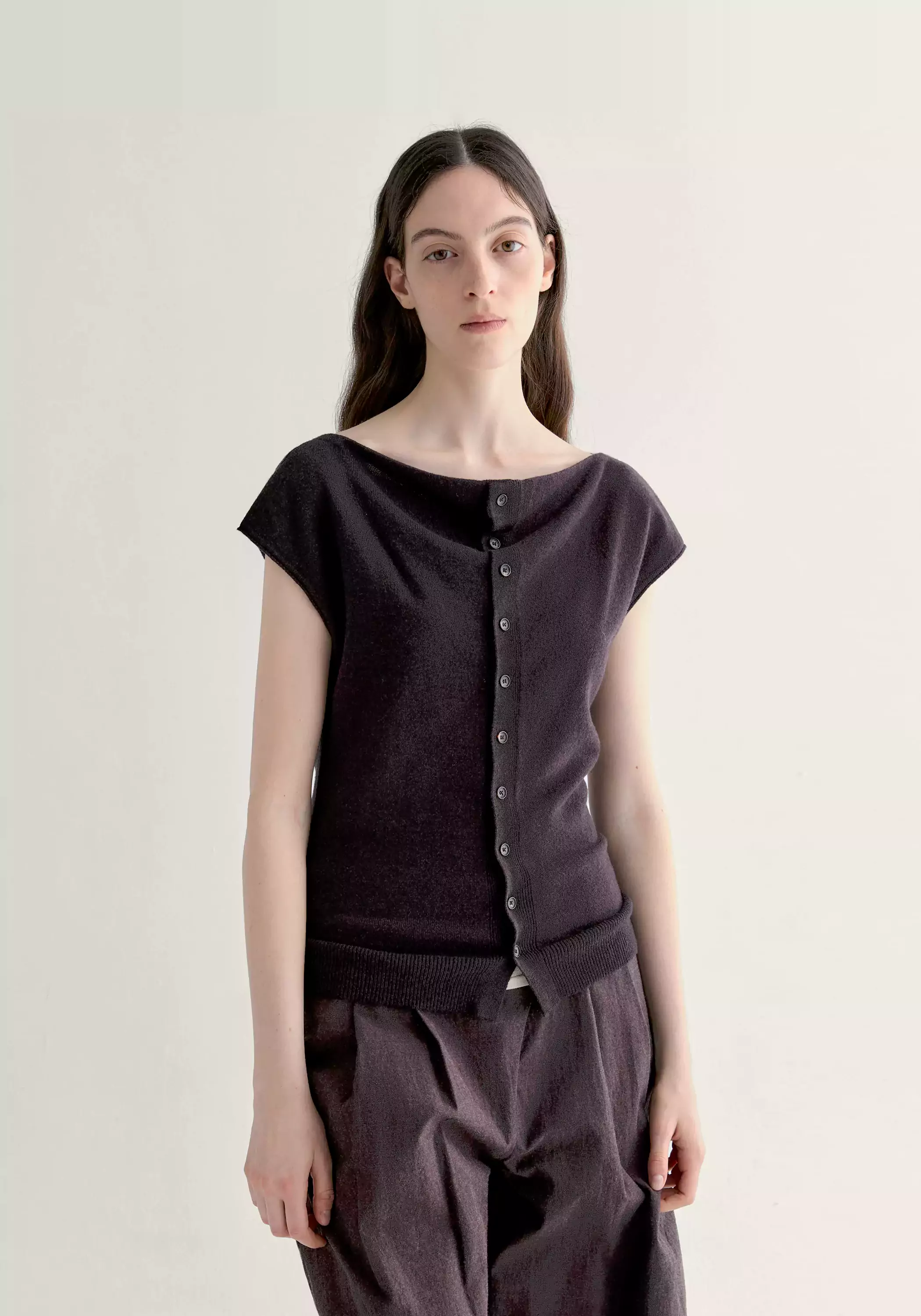 Merino Wool Cowl-neck Top - Image 3