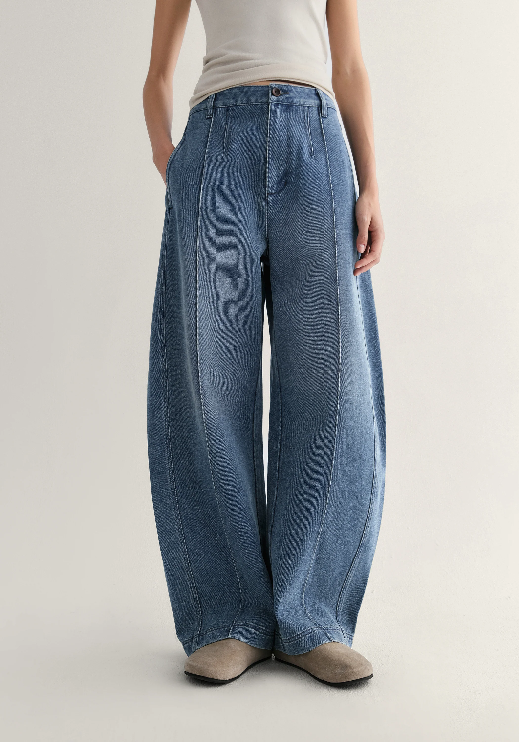 Cotton Curved Jeans - Image 6