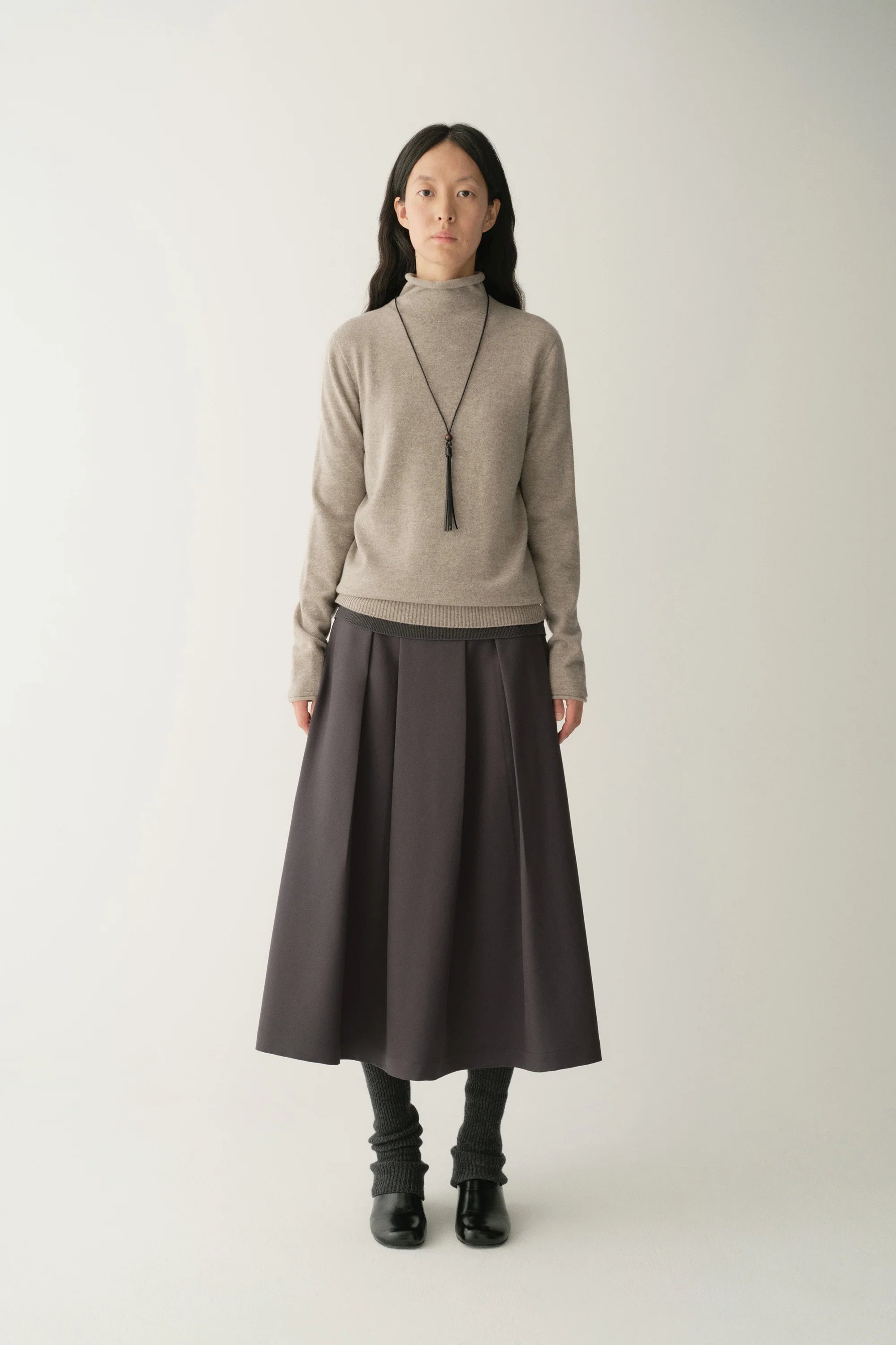 Pleated Wool Skirt