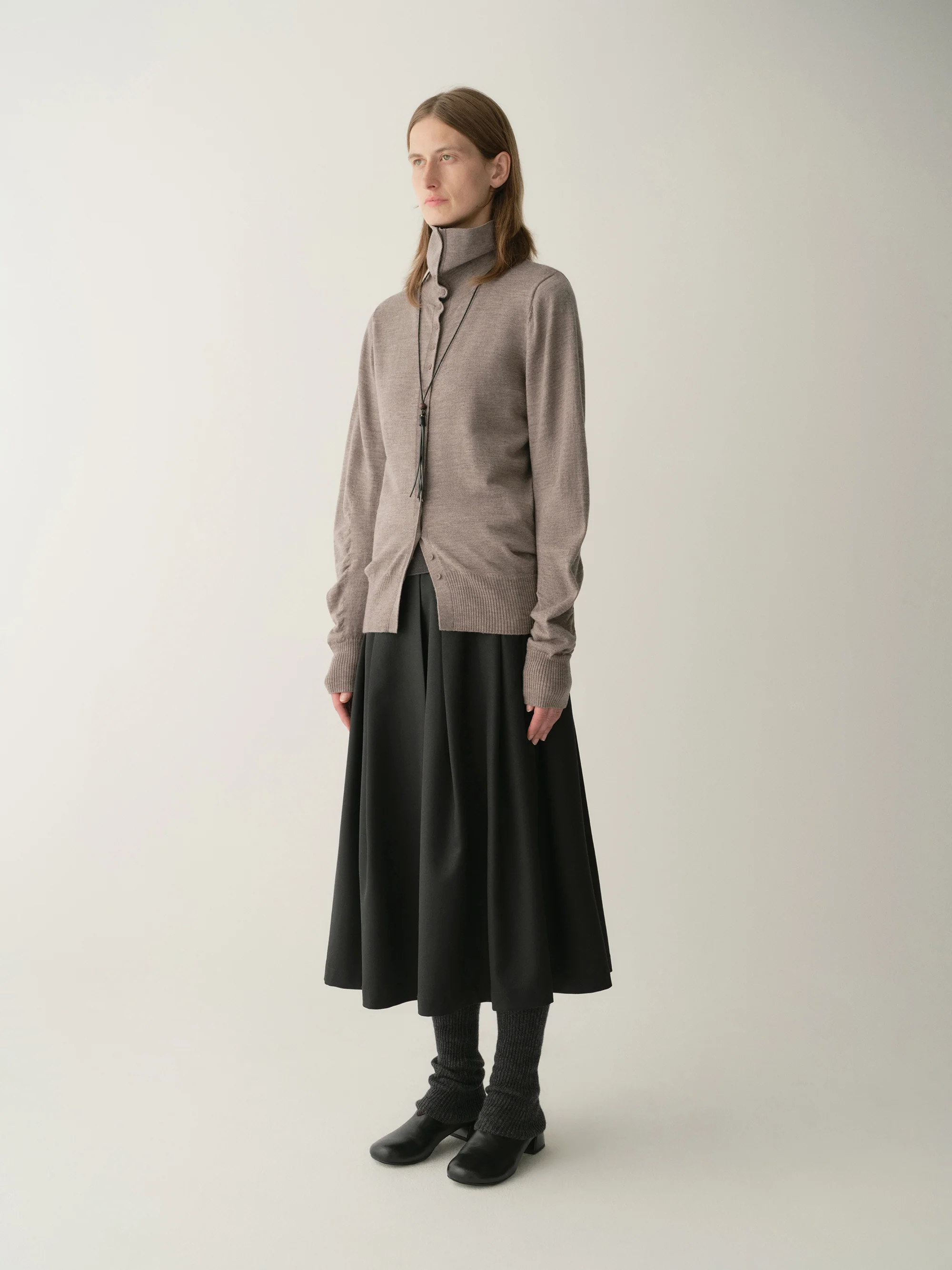 Pleated Wool Skirt - Image 10