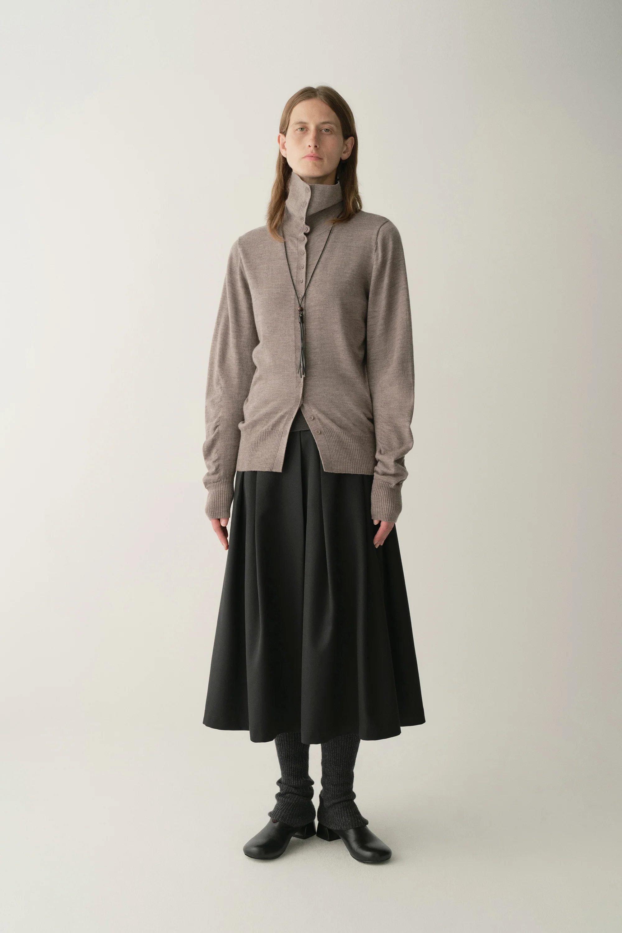 Pleated Wool Skirt - Image 3