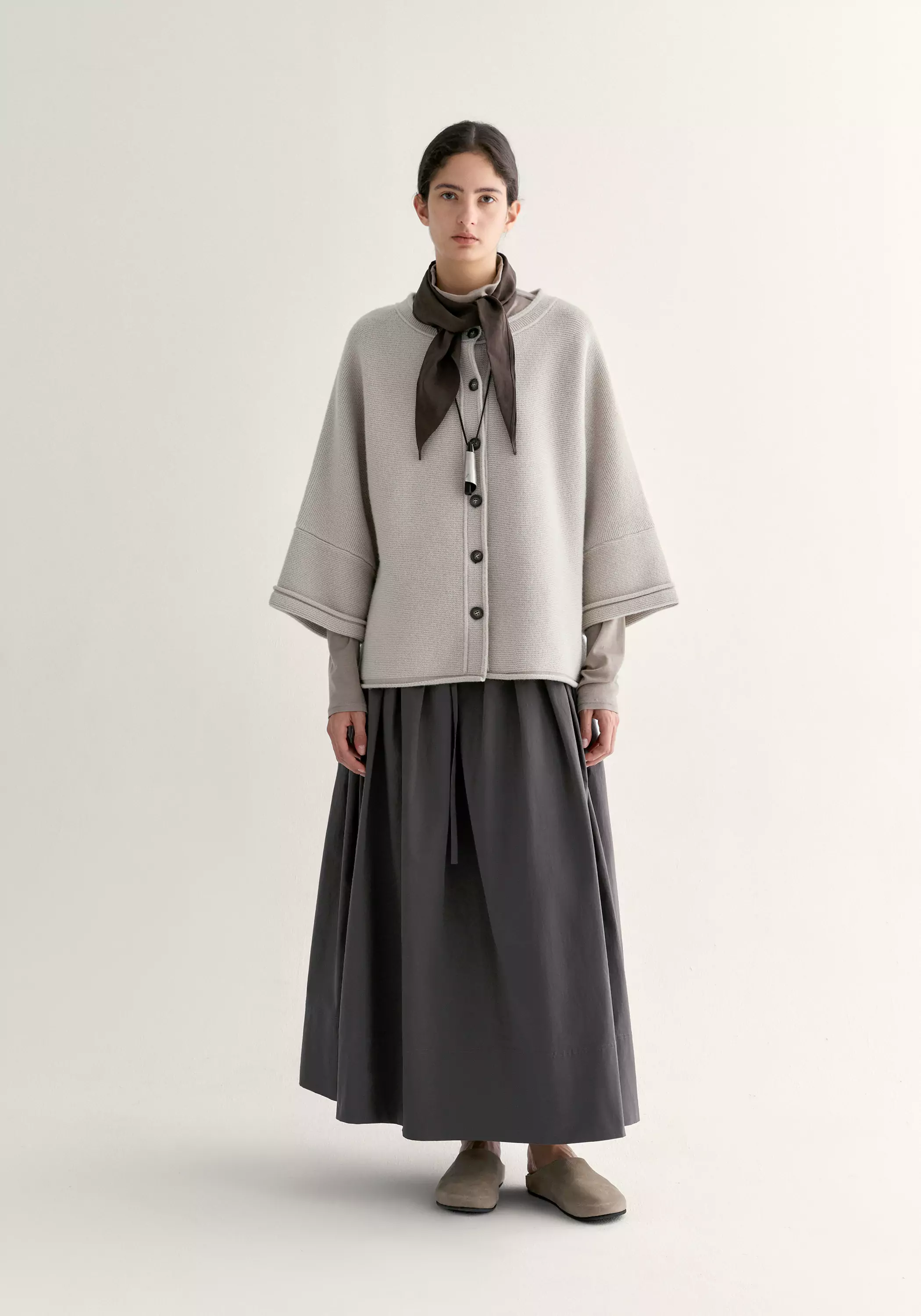 Drawstring Pleated Skirt