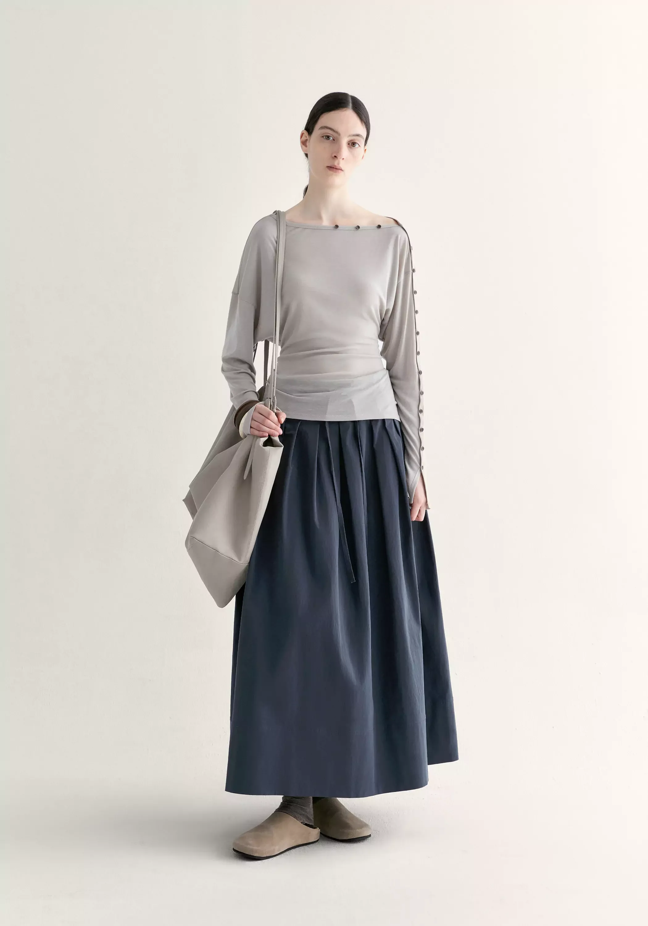 Drawstring Pleated Skirt - Image 12