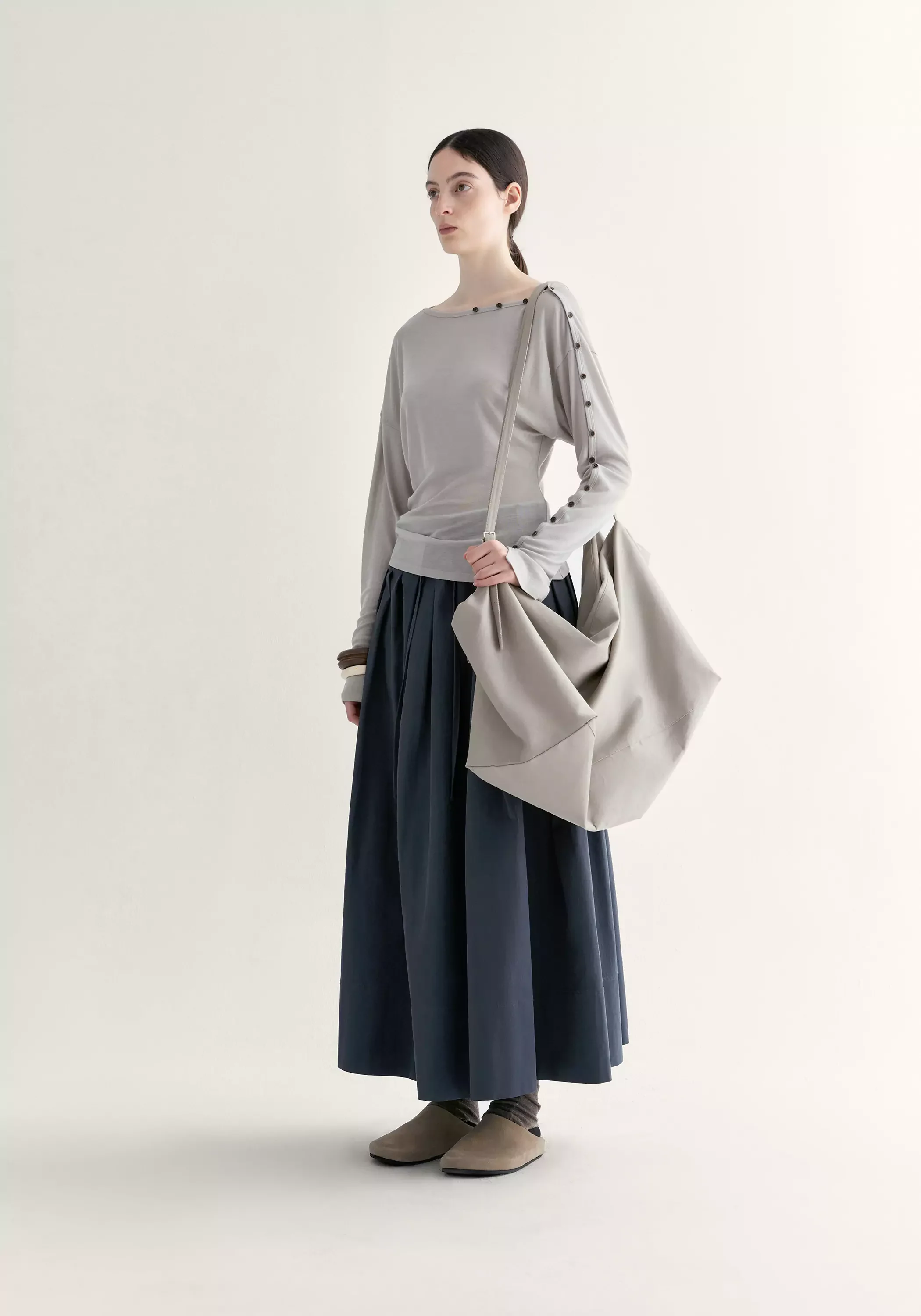 Drawstring Pleated Skirt - Image 13