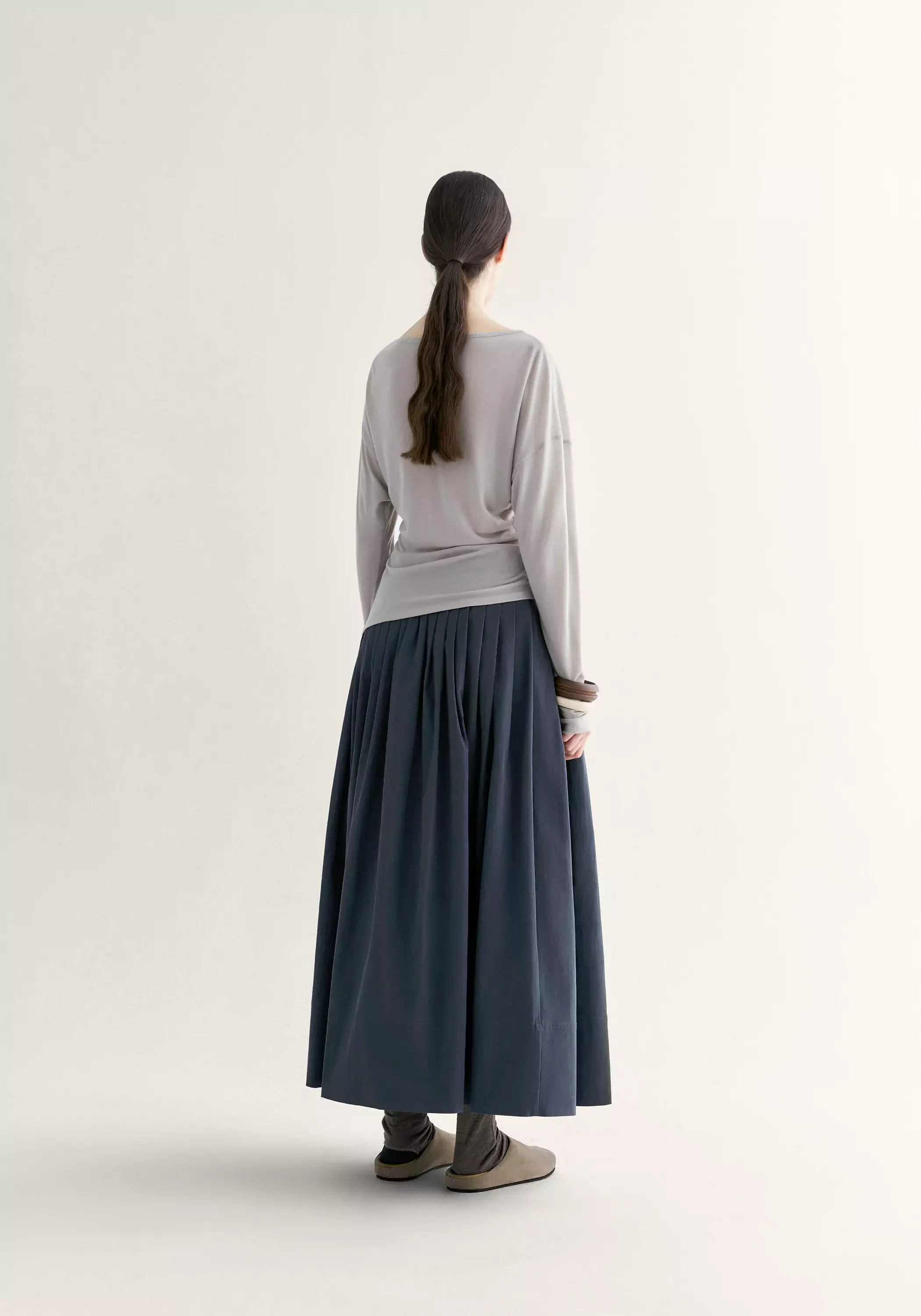 Drawstring Pleated Skirt - Image 14