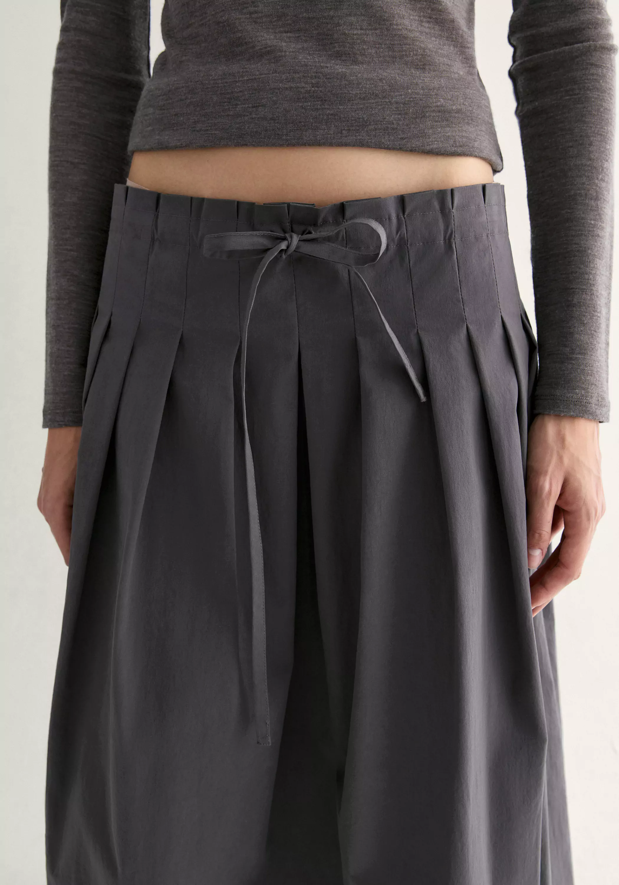 Drawstring Pleated Skirt - Image 8