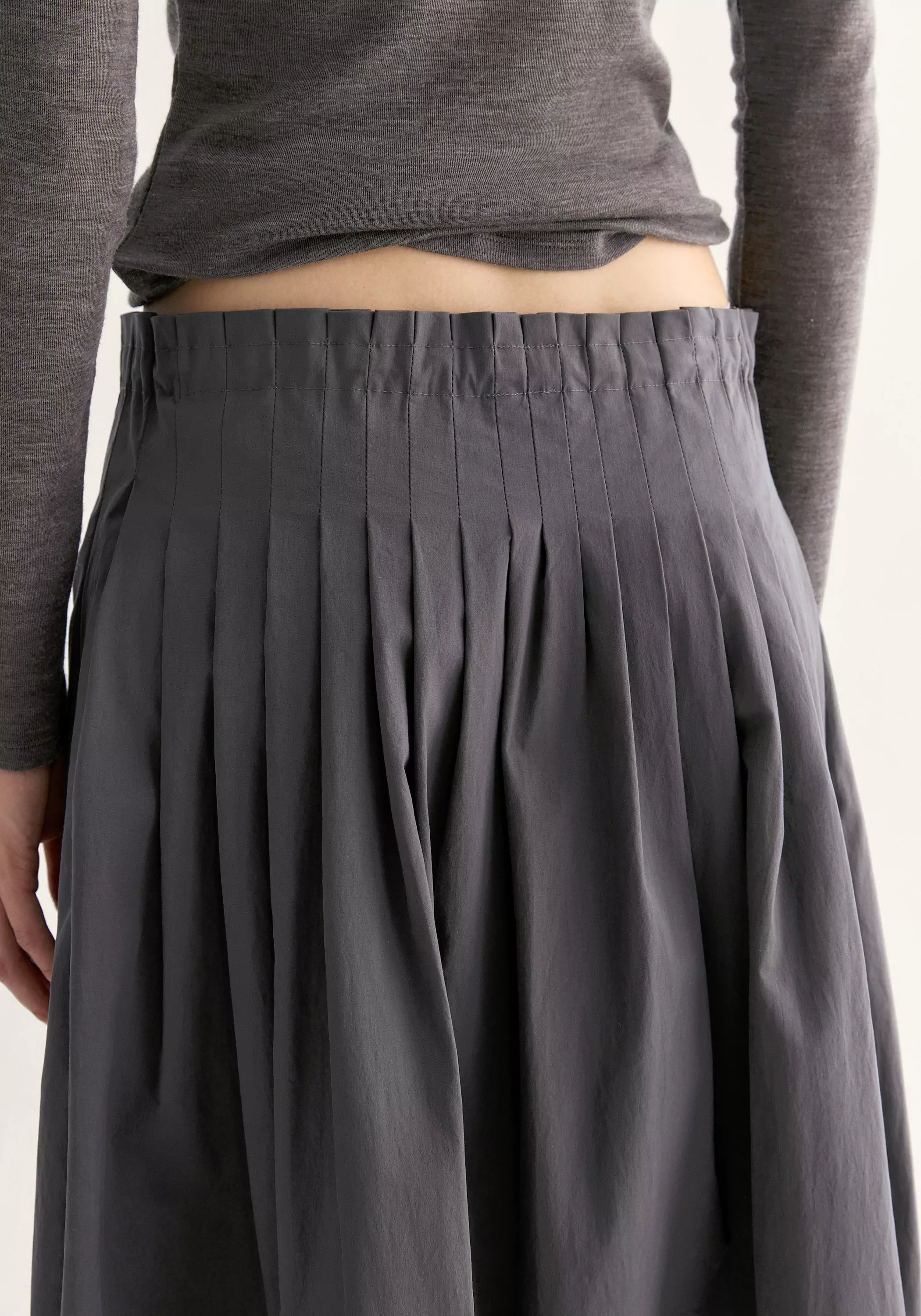 Drawstring Pleated Skirt - Image 9
