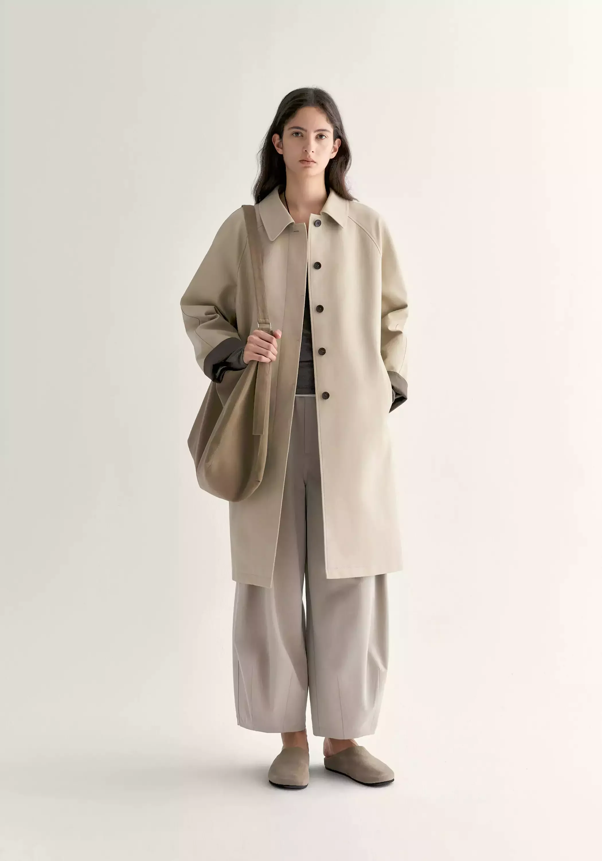 Cotton Straight Trench Coat - Image 11